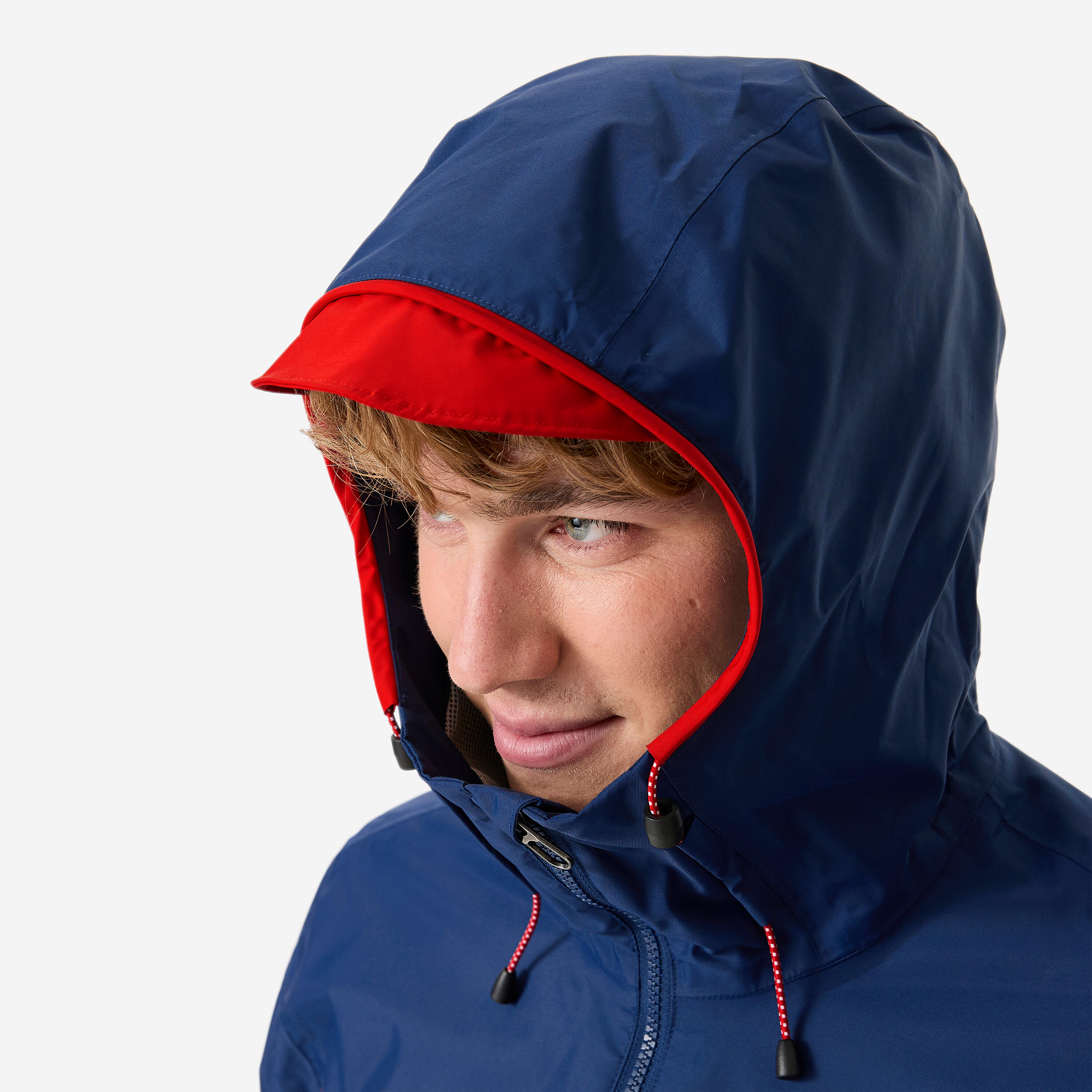 Veste de voile imperméable homme, 100 bleu marine blanc FFV 4/9