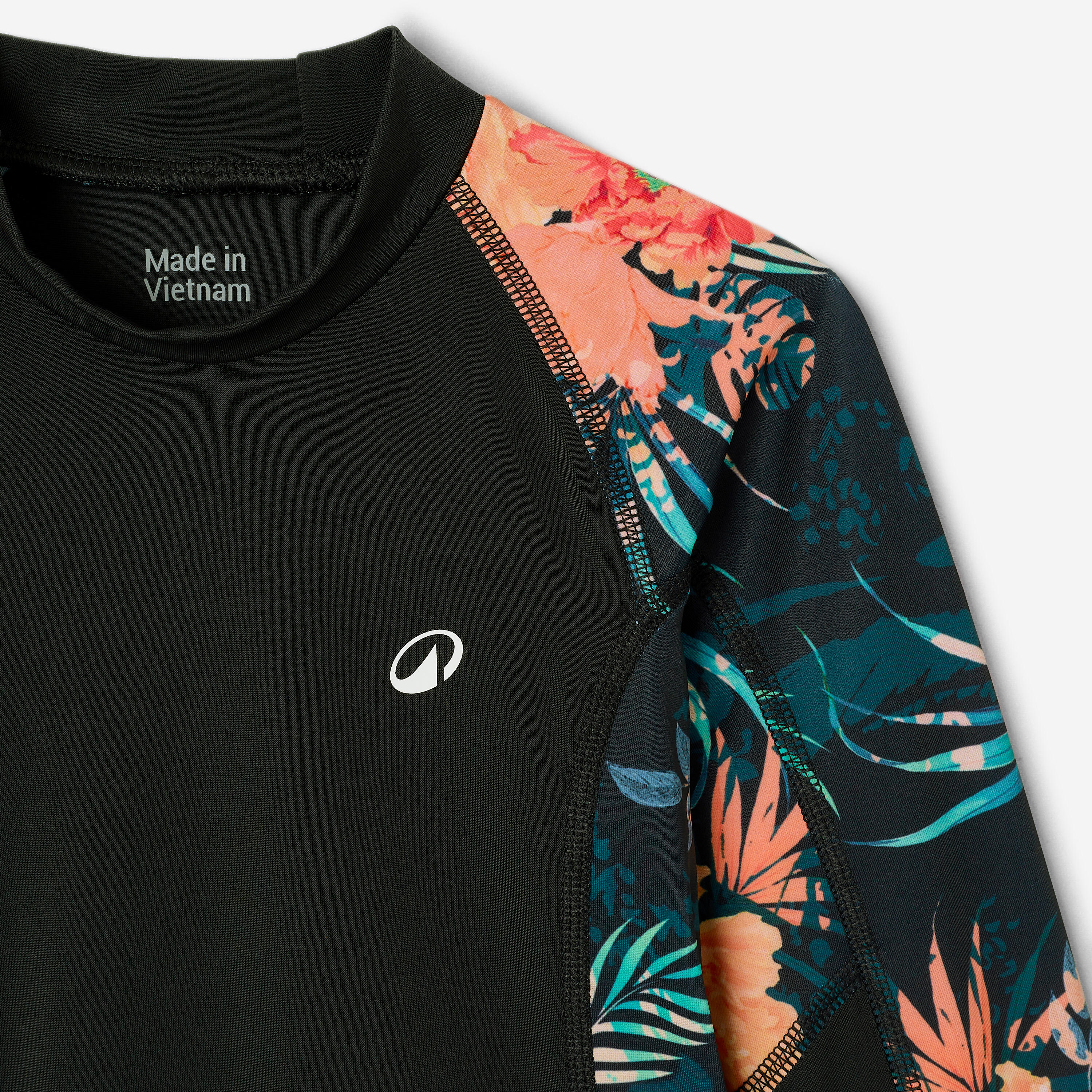 Owntop 2-Delig Rash Guard Zwempak - Lange Mouwen UPF 50+ - Bloemen Design Met Hoog Getailleerde Boyshort