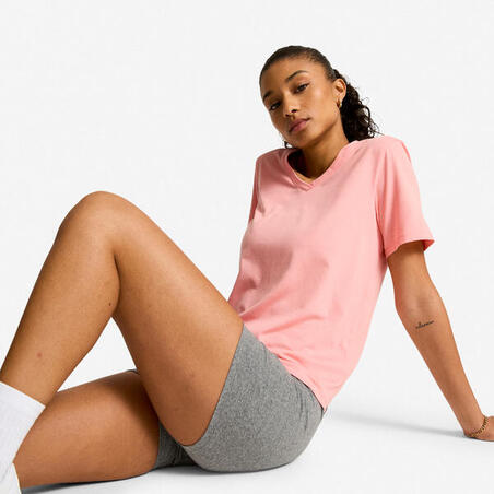 Футболка жіноча з V-подібним вирізом Coolmax рожева