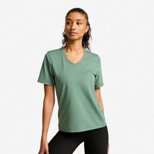 Camiseta Mujer Verde Coolmax Cuello V