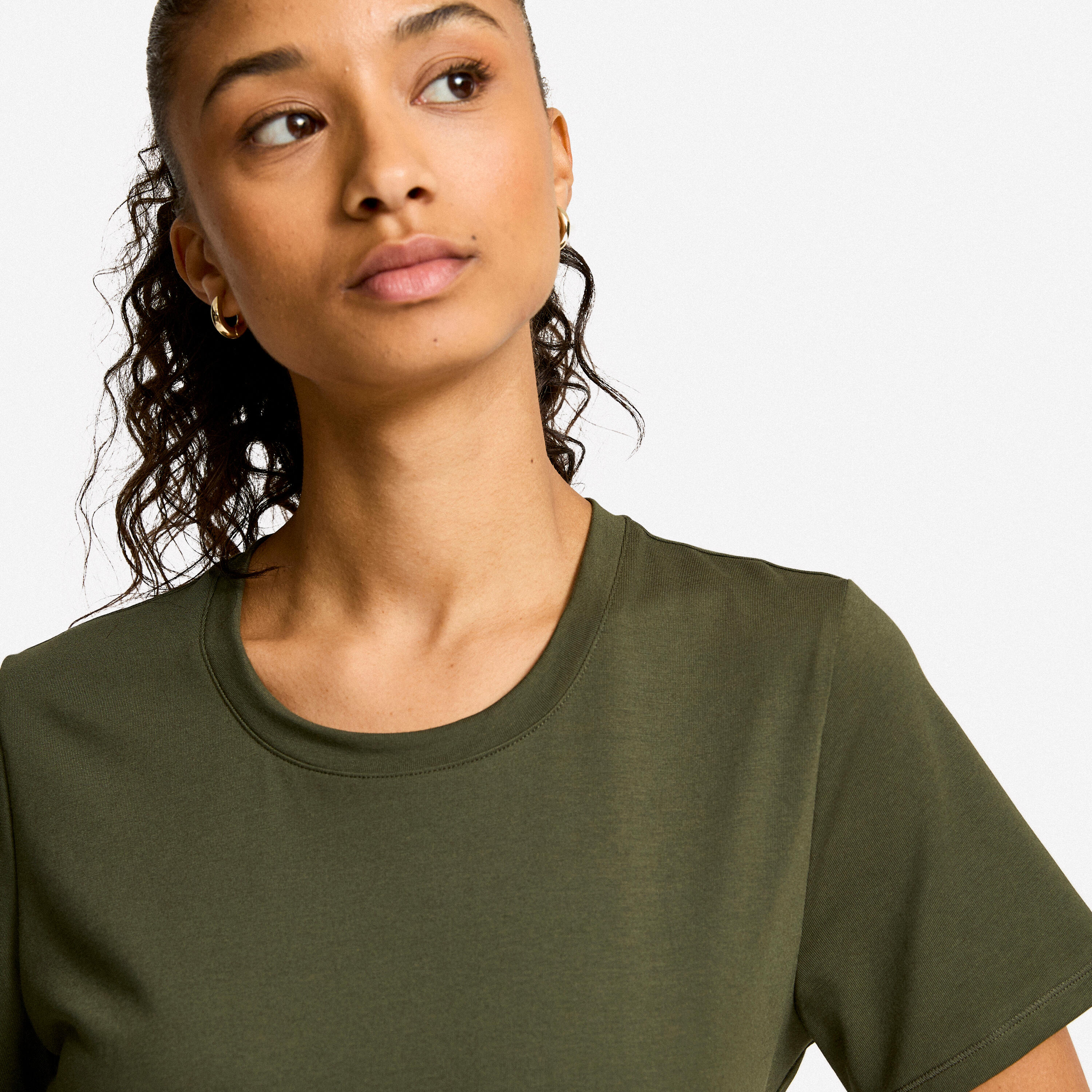 Women's Short-Sleeved T-Shirt Coolmax - Khaki Green 4/6