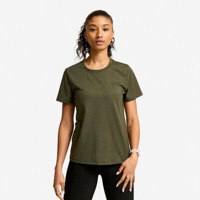 T-shirt donna palestra COOLMAX regular fit traspirante verde militare
