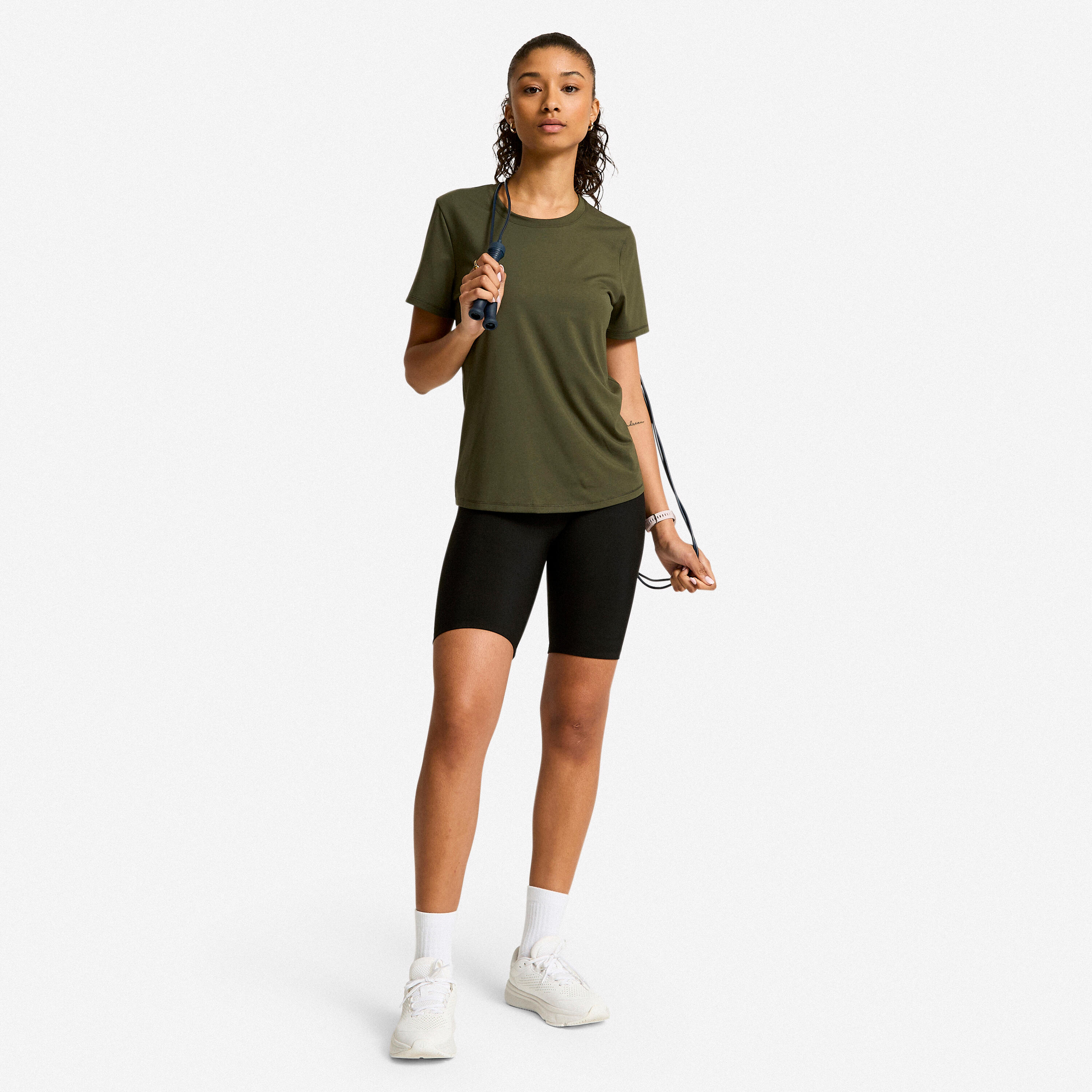 Women's Short-Sleeved T-Shirt Coolmax - Khaki Green 2/6