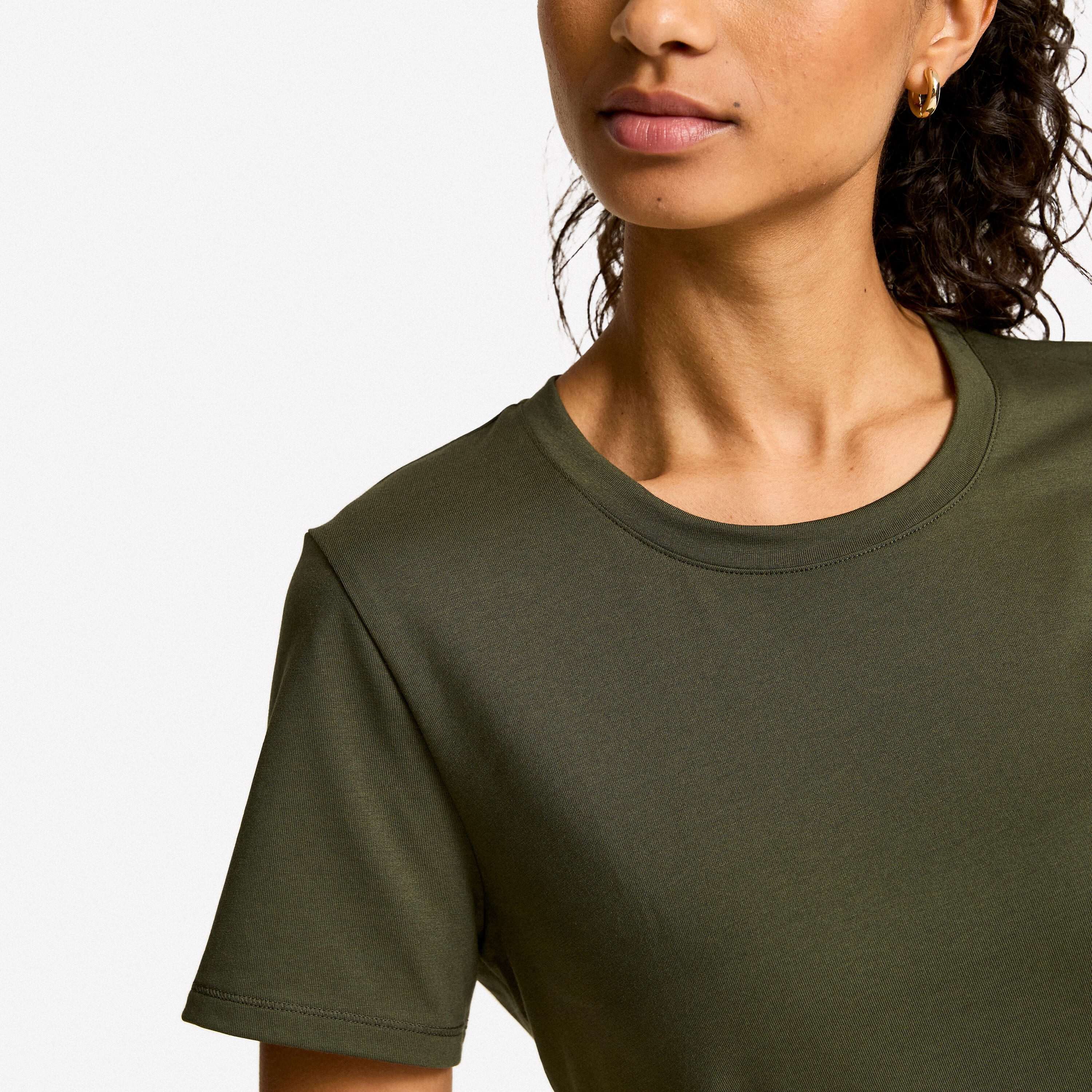 Women's Short-Sleeved T-Shirt Coolmax - Khaki Green 5/6