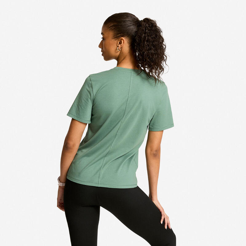 Tricou COOLMAX cu guler în V, Verde Damă