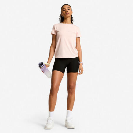 Футболка жіноча для фітнесу світло-рожева
