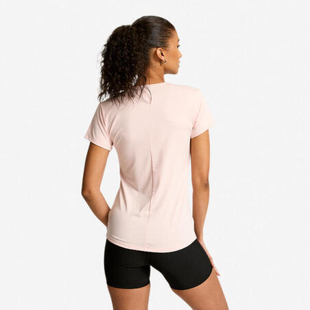 Футболка жіноча для фітнесу світло-рожева