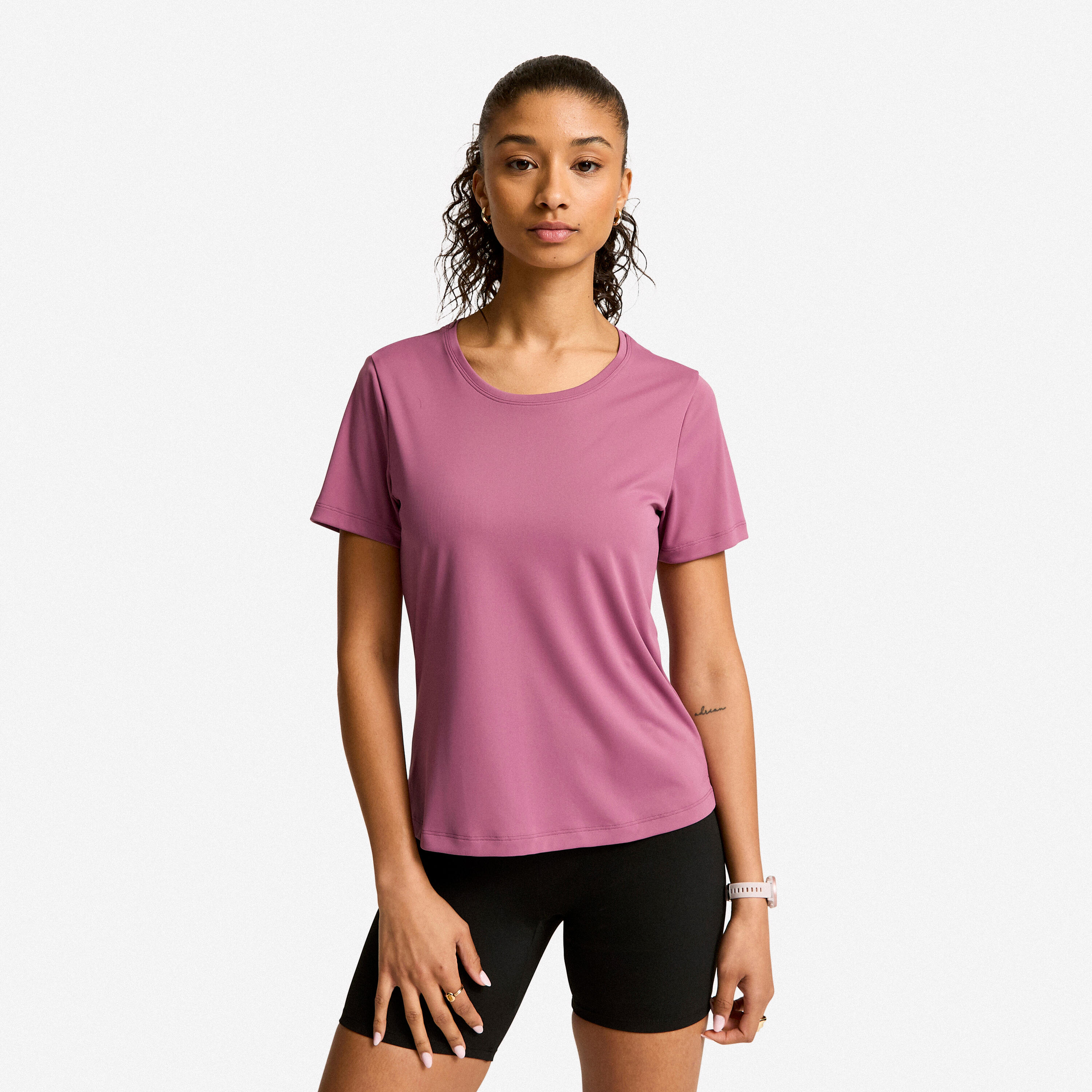 Women's Short-Sleeved Fitness T-Shirt - Purple