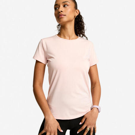 Футболка жіноча для фітнесу світло-рожева