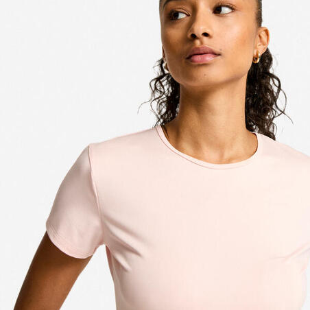 Футболка жіноча для фітнесу світло-рожева