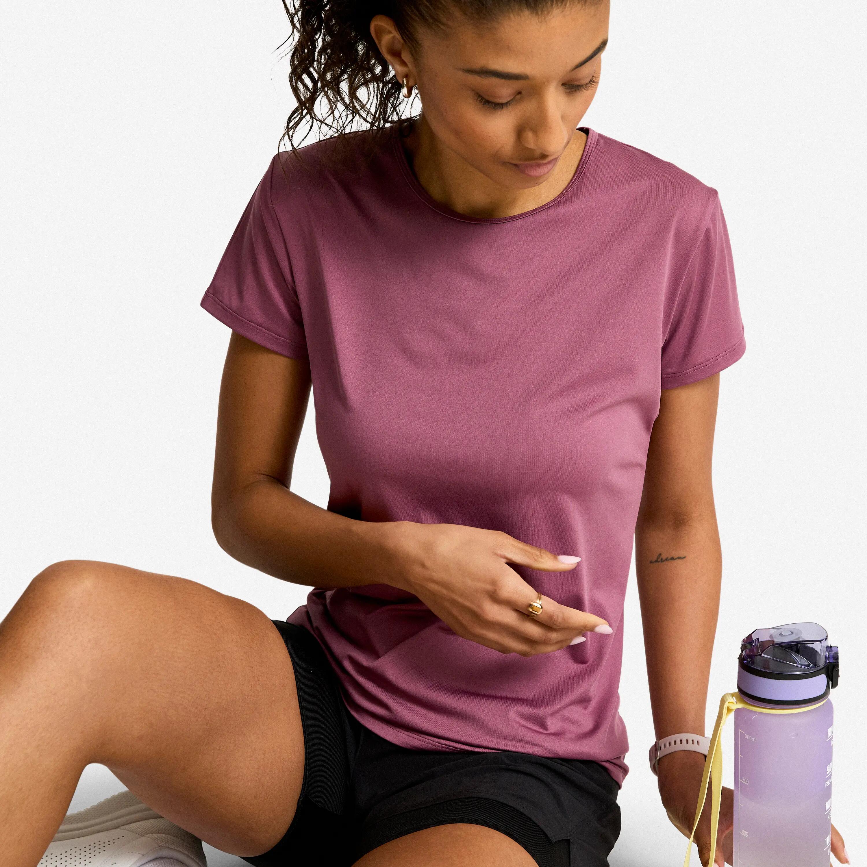 T-Shirt de Fitness Mulher Violeta 7/8