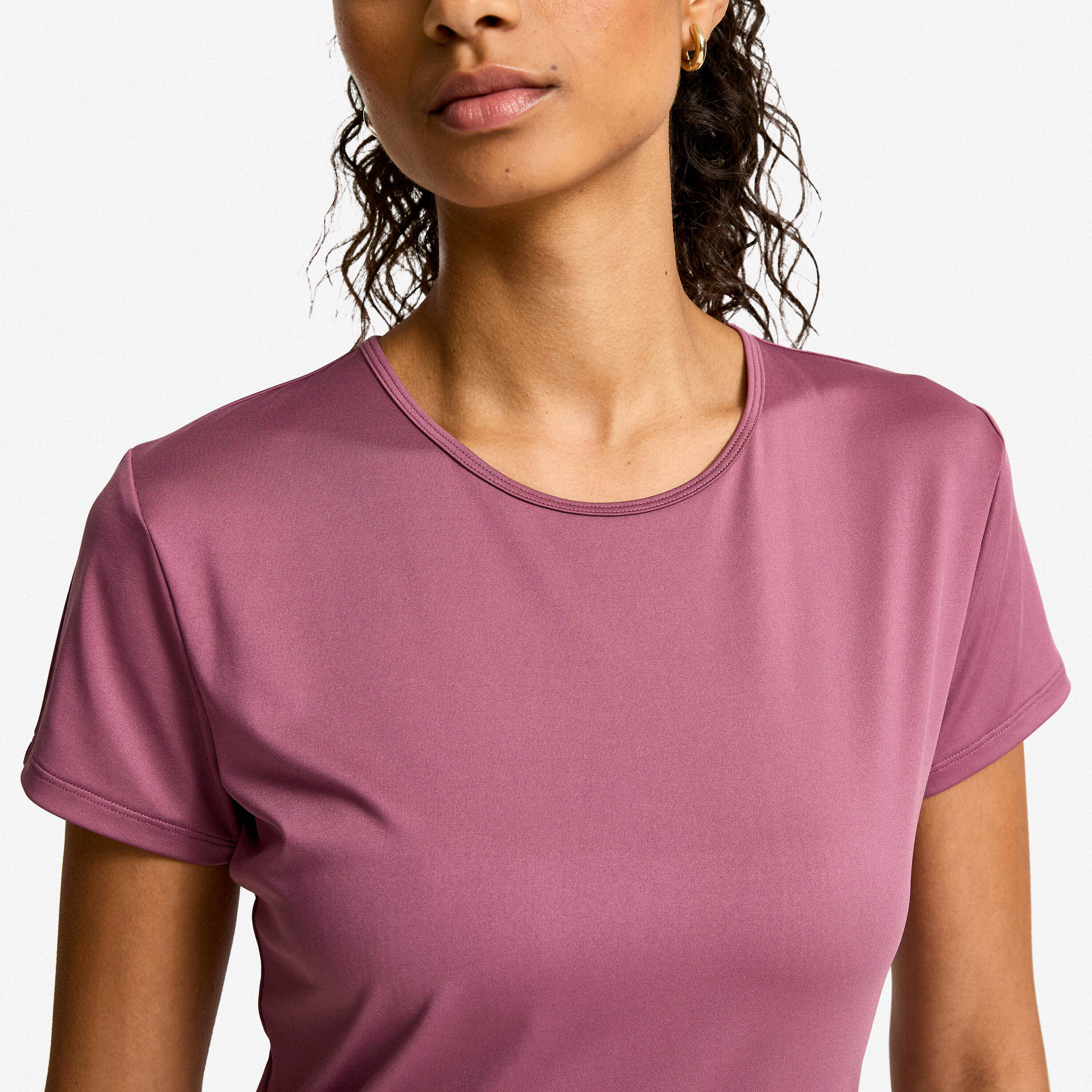 Women's Short-Sleeved Cardio Fitness T-Shirt - Light Purple -  5