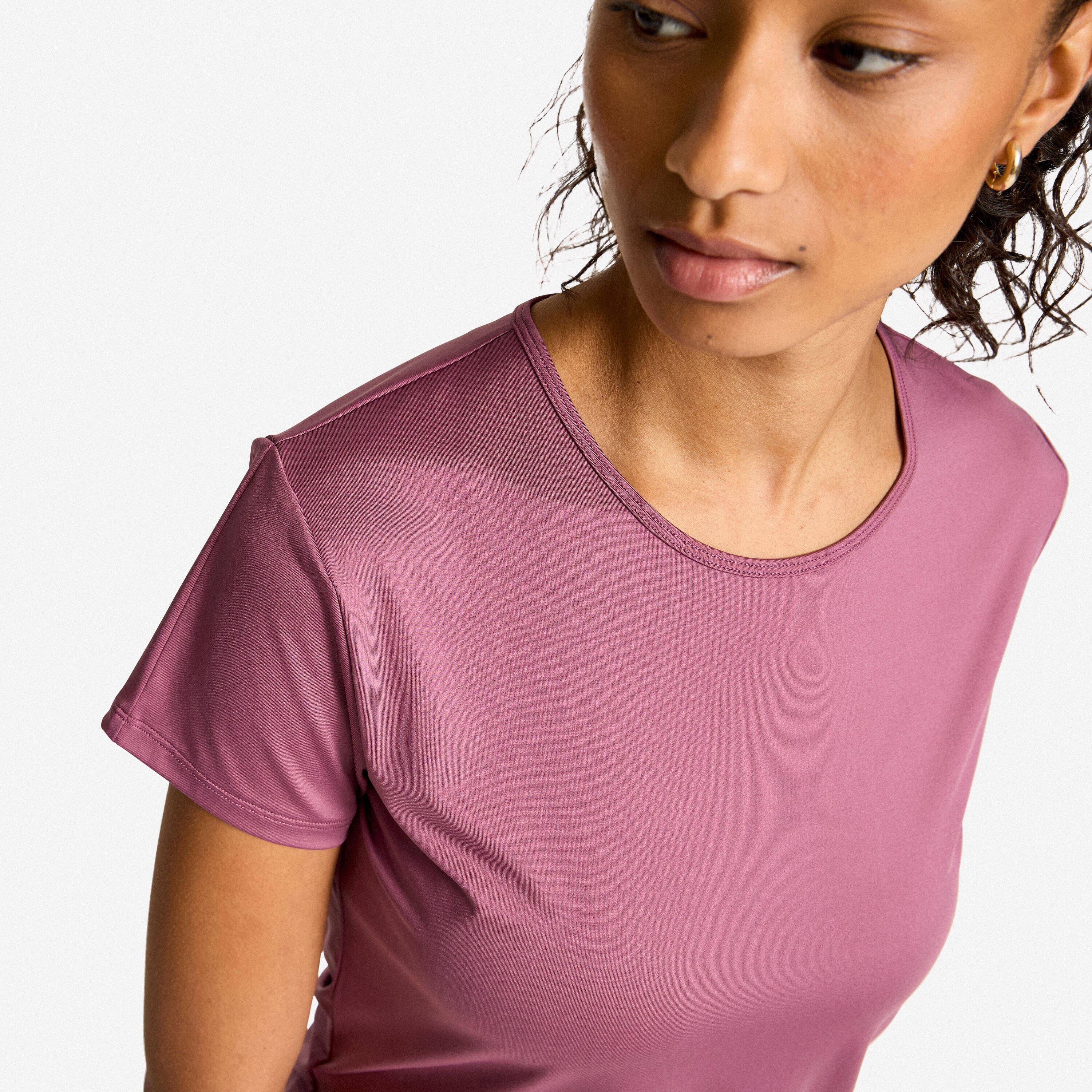 Women's Short-Sleeved Cardio Fitness T-Shirt - Light Purple -  4