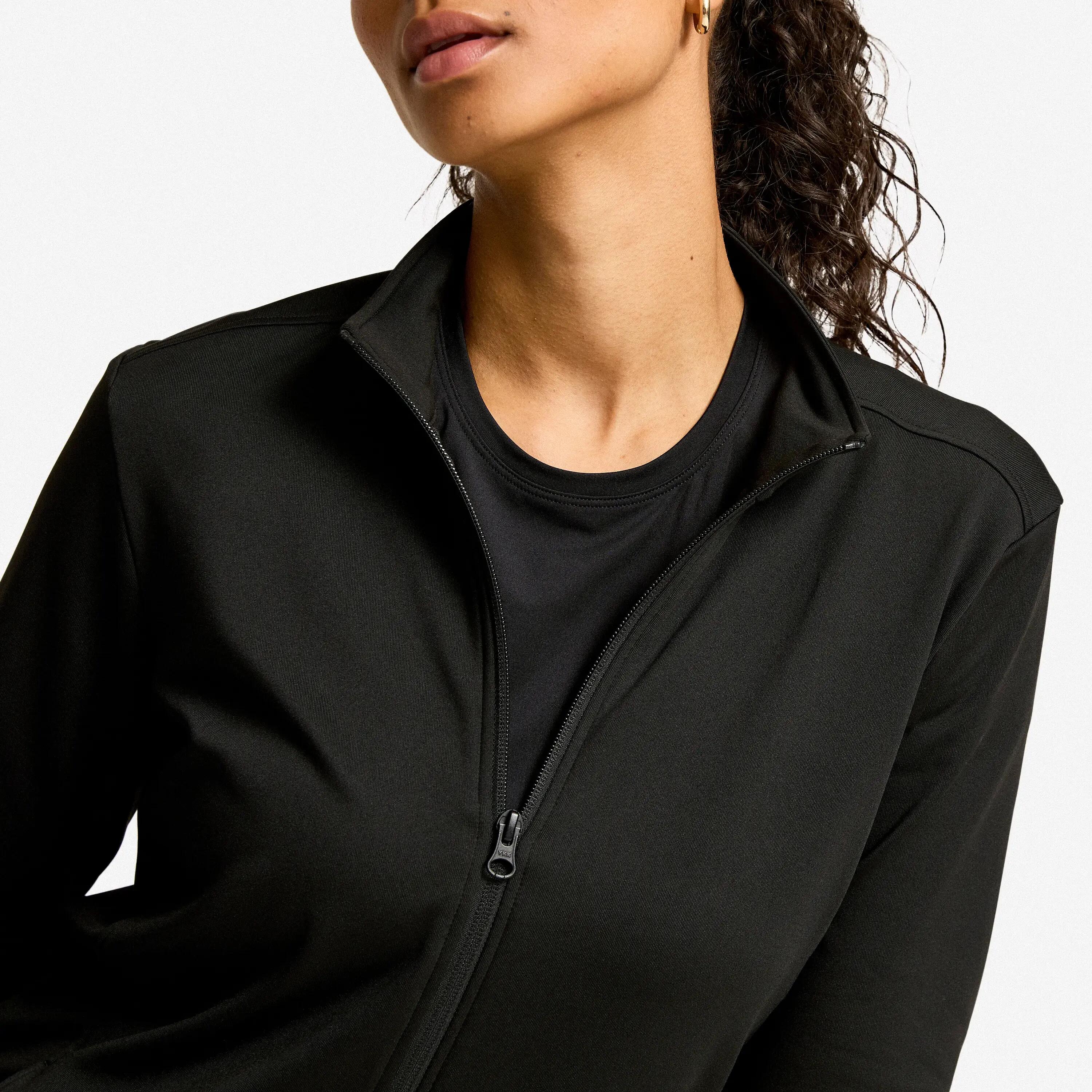 Women's Fleece Sports Jacket - Black -  5