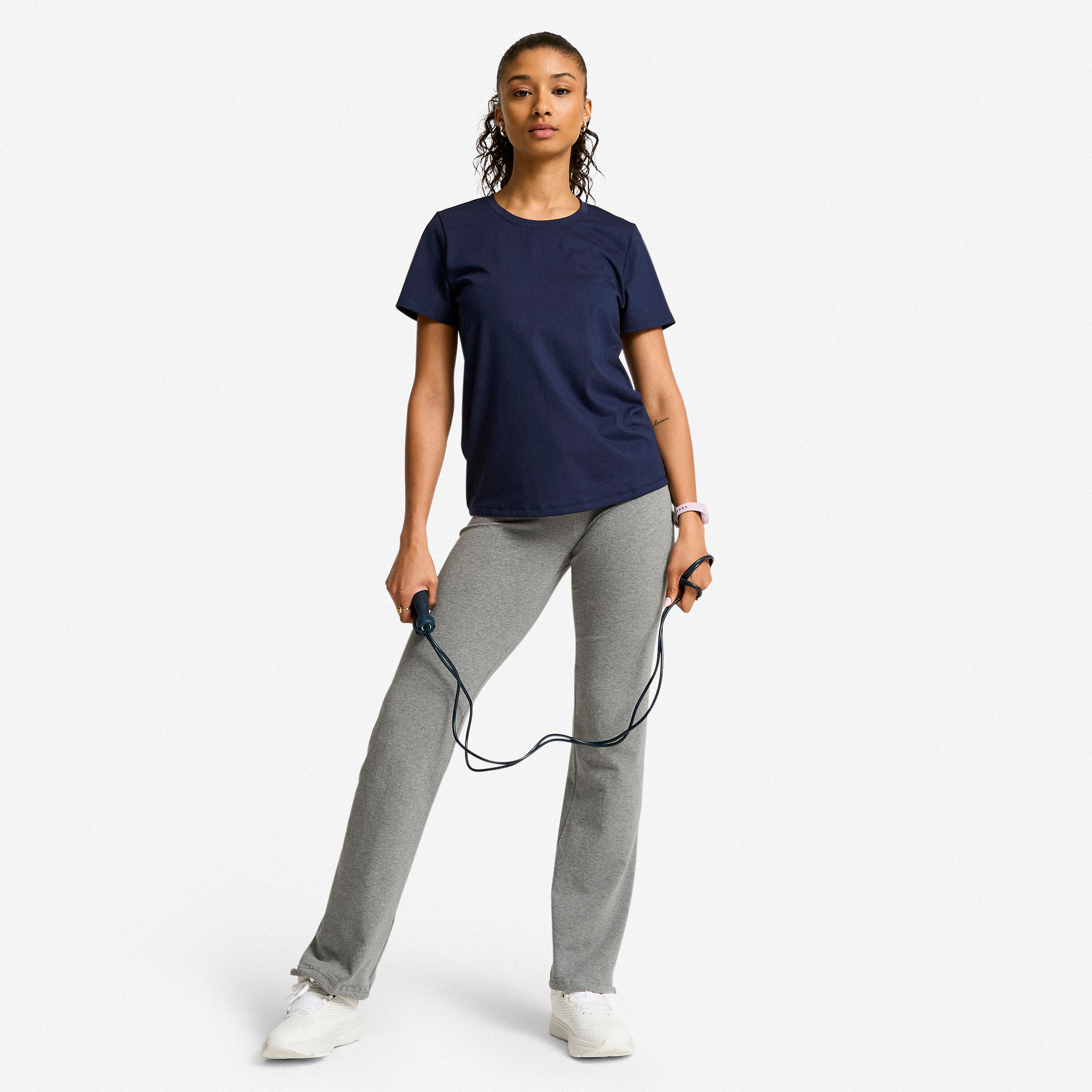T-shirt de Fitness Mulher COOLMAX Azul Aço 2/6