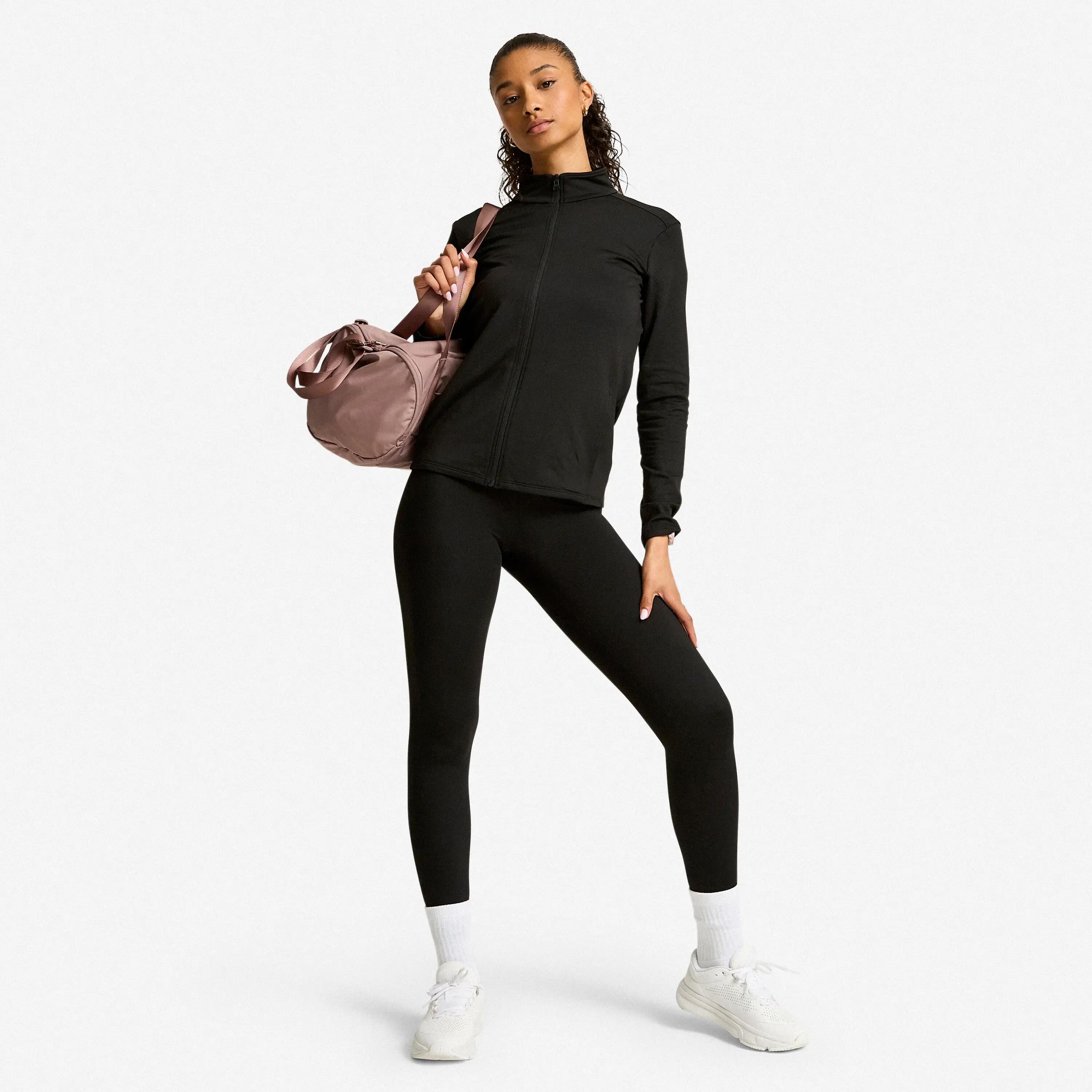 Women's Fleece Sports Jacket - Black -  3