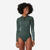 Shorty culotte surf front zip manches longues 1,5mm femme, 500 Green sunny vert