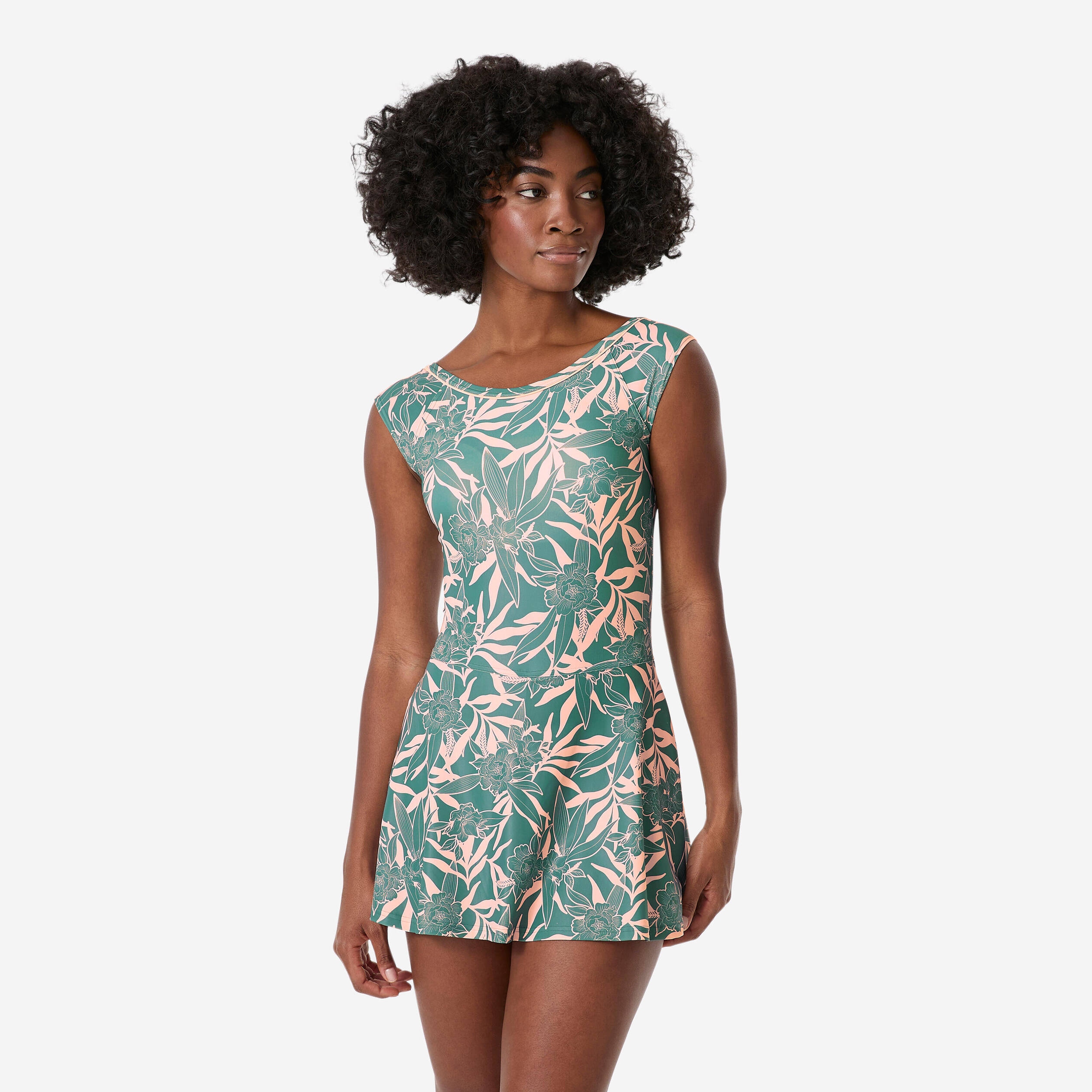 Women’s one-piece skirt swimsuit una ALL DORI KHAKI