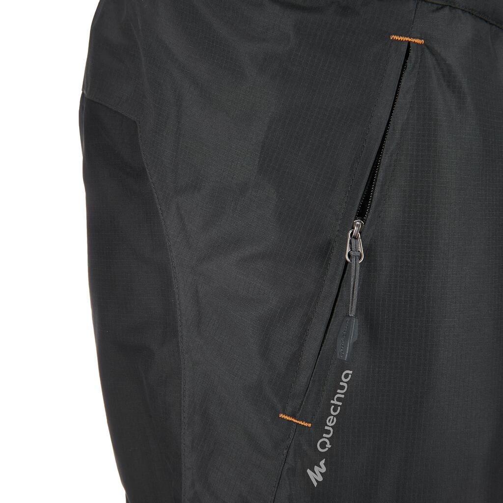 Pánske nepremokavé vrchné nohavice MH 500 na horskú turistiku čierne