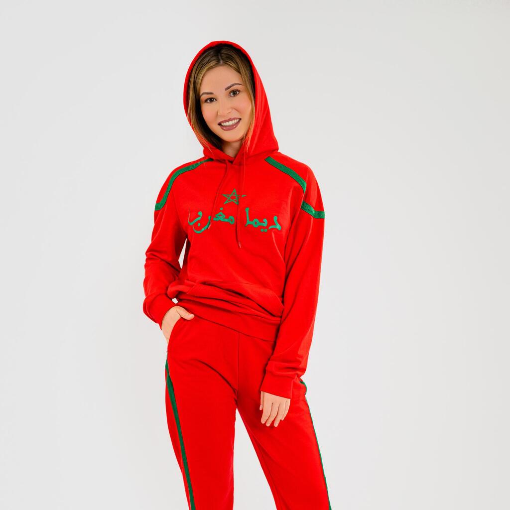 sweat à capuche CAN MAROC ROUGE