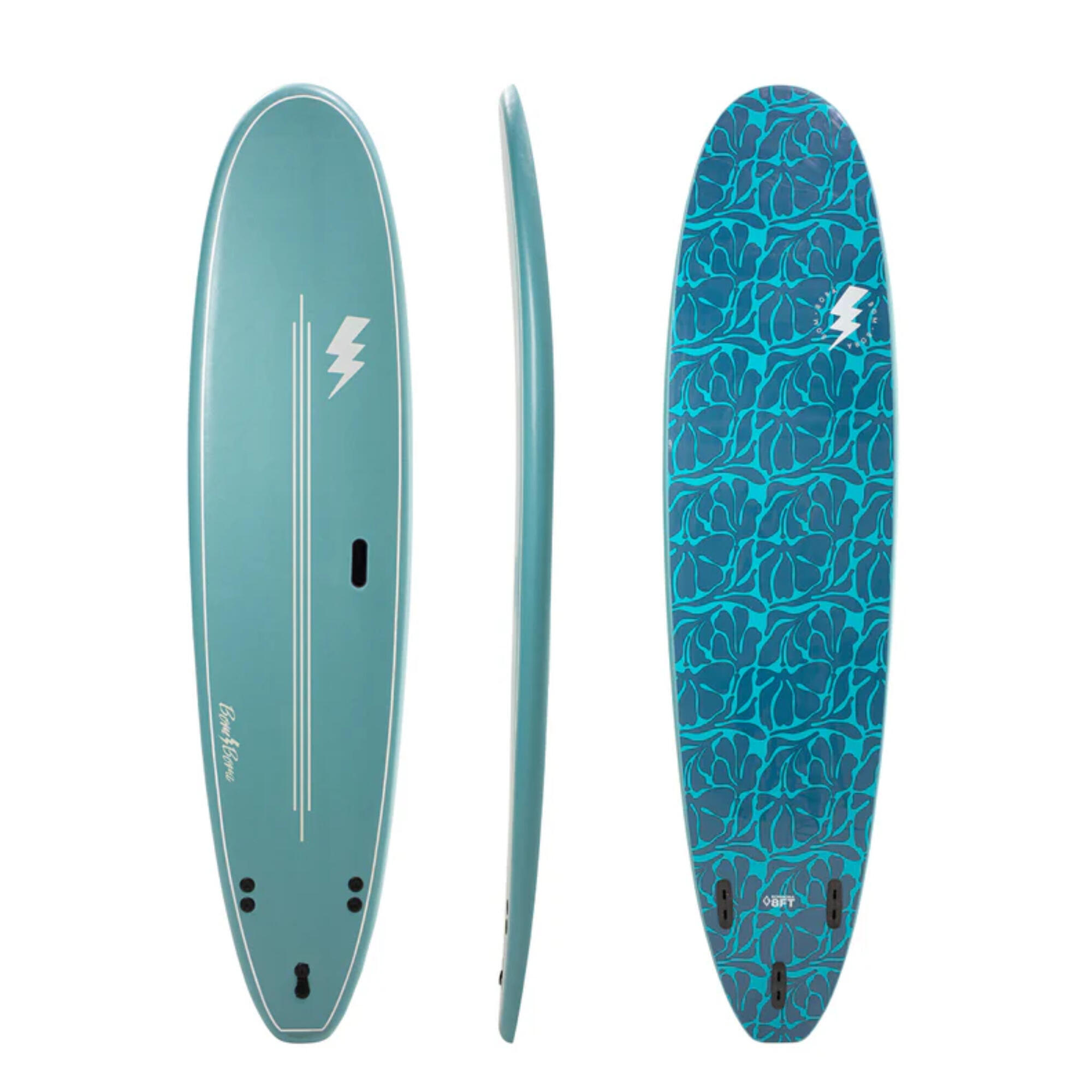 Bom Bora Softboard - Blue Leaves