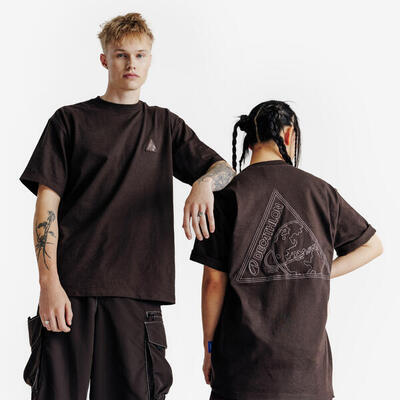 T-shirt vertigo 76 print uniseks bruin