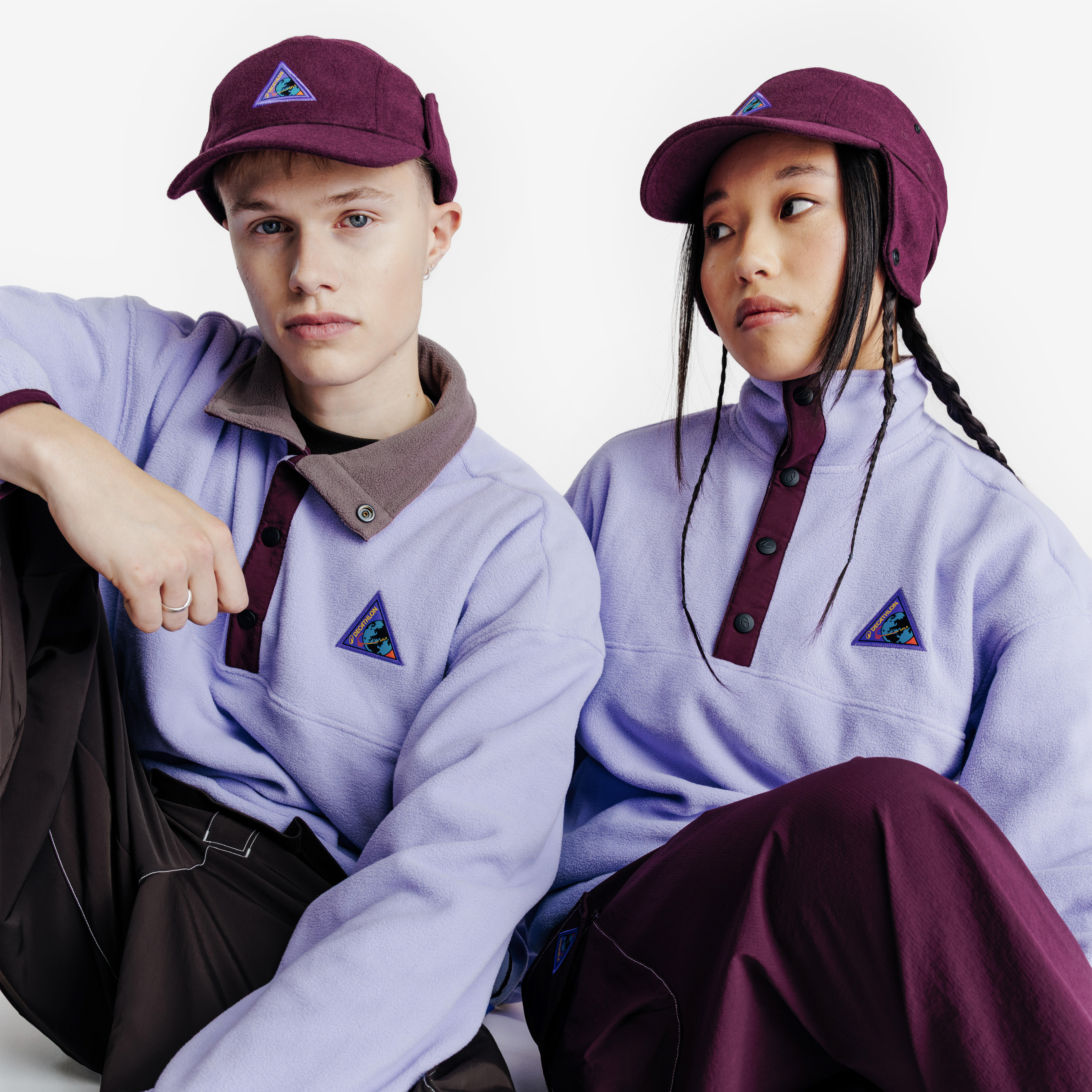 DECATHLON Fleecová mikina Vertigo 76 unisex fialová XS