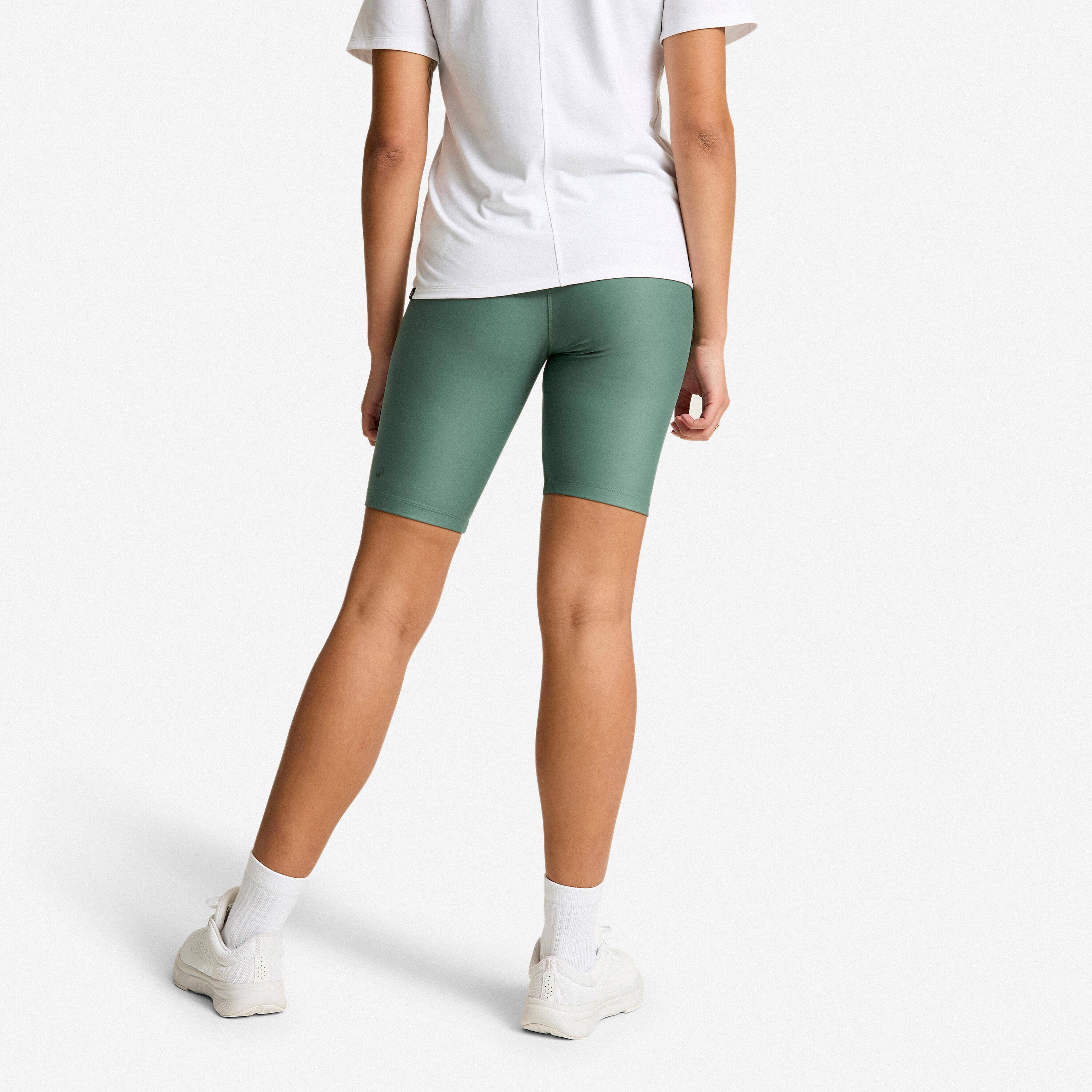 Women's High-Waisted Fitness Cardio Cycling Shorts - Dark Green -  3