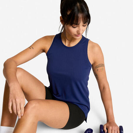 Майка спортивна жіноча прямого крою темно-синя