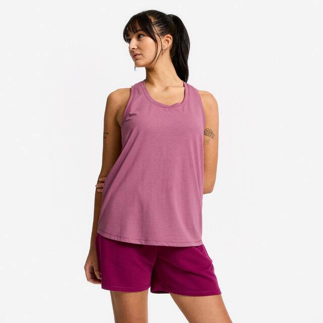 Canotta donna palestra READY 500 regular fit traspirante lilla
