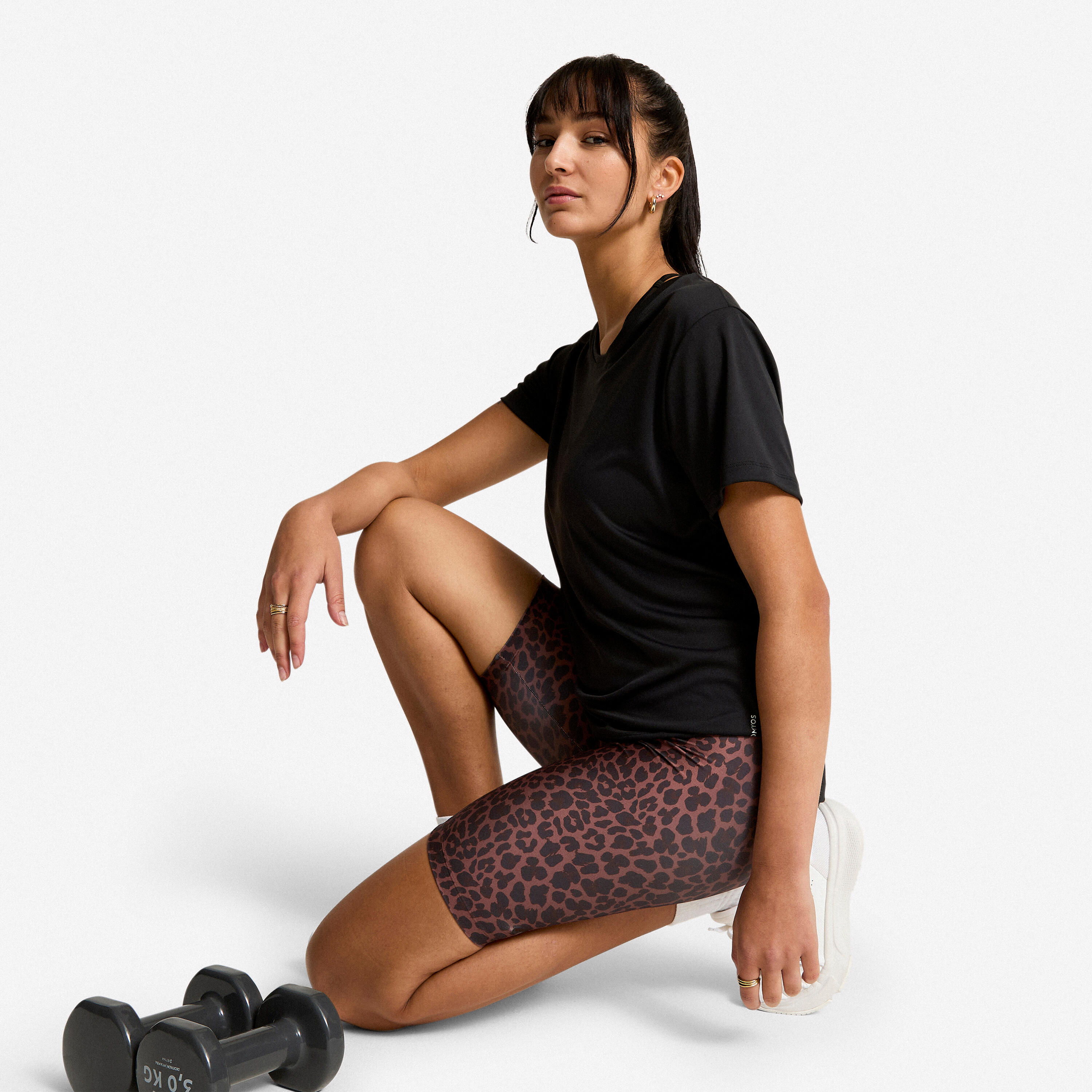 Cycliste de fitness extensible femme, marron 4/4