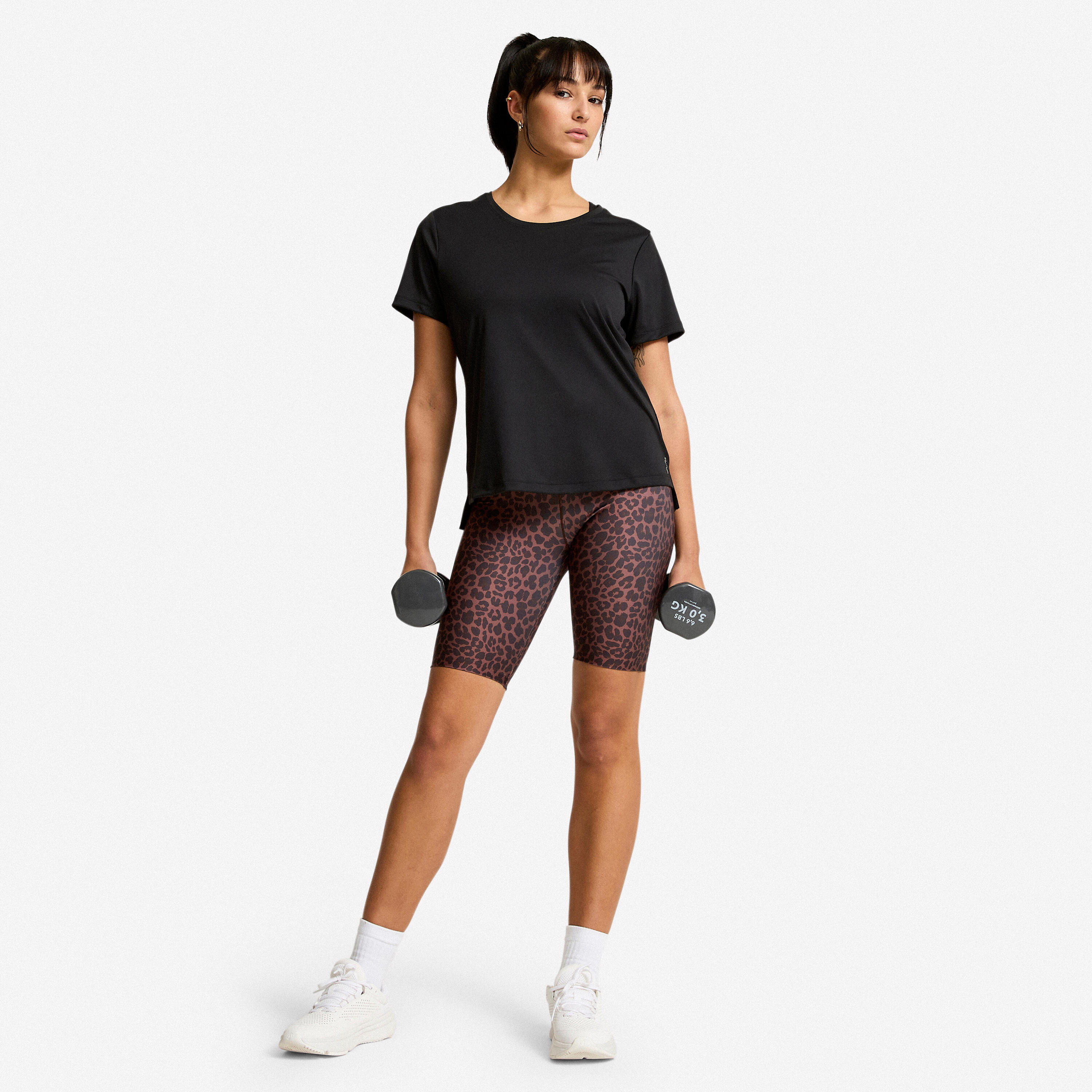 Mallas Ciclistas Fitness Mujer Marrón Extensibles 4/6