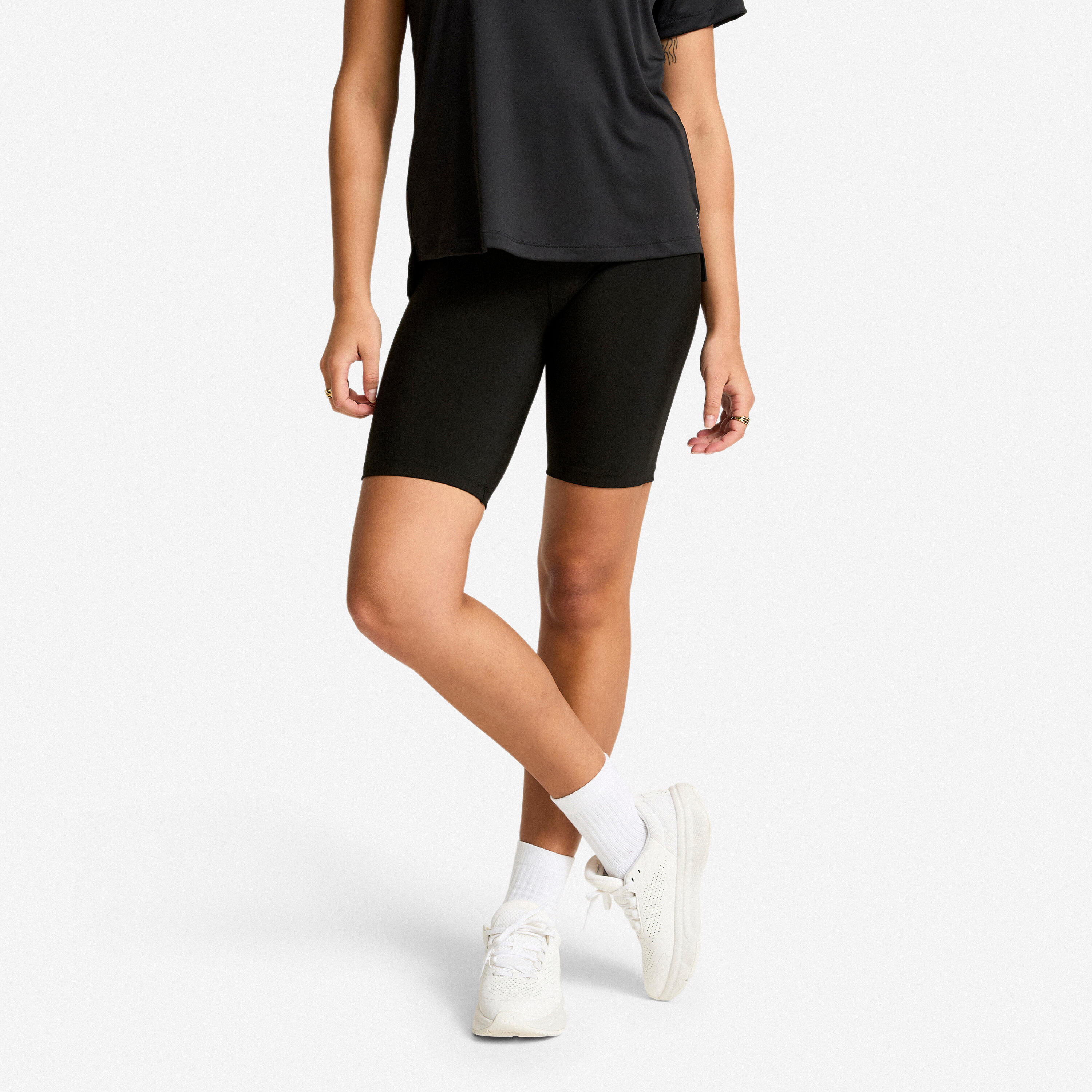 DECATHLON Dámske fitness šortky Biker Basic čierne M