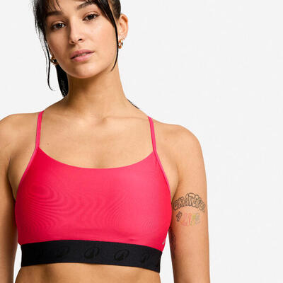 Reggiseno sportivo donna palestra traspirante sostegno leggero rosa scuro
