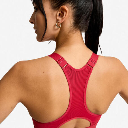 Топ спортивний жіночий з регульованими чашками темно-червоний