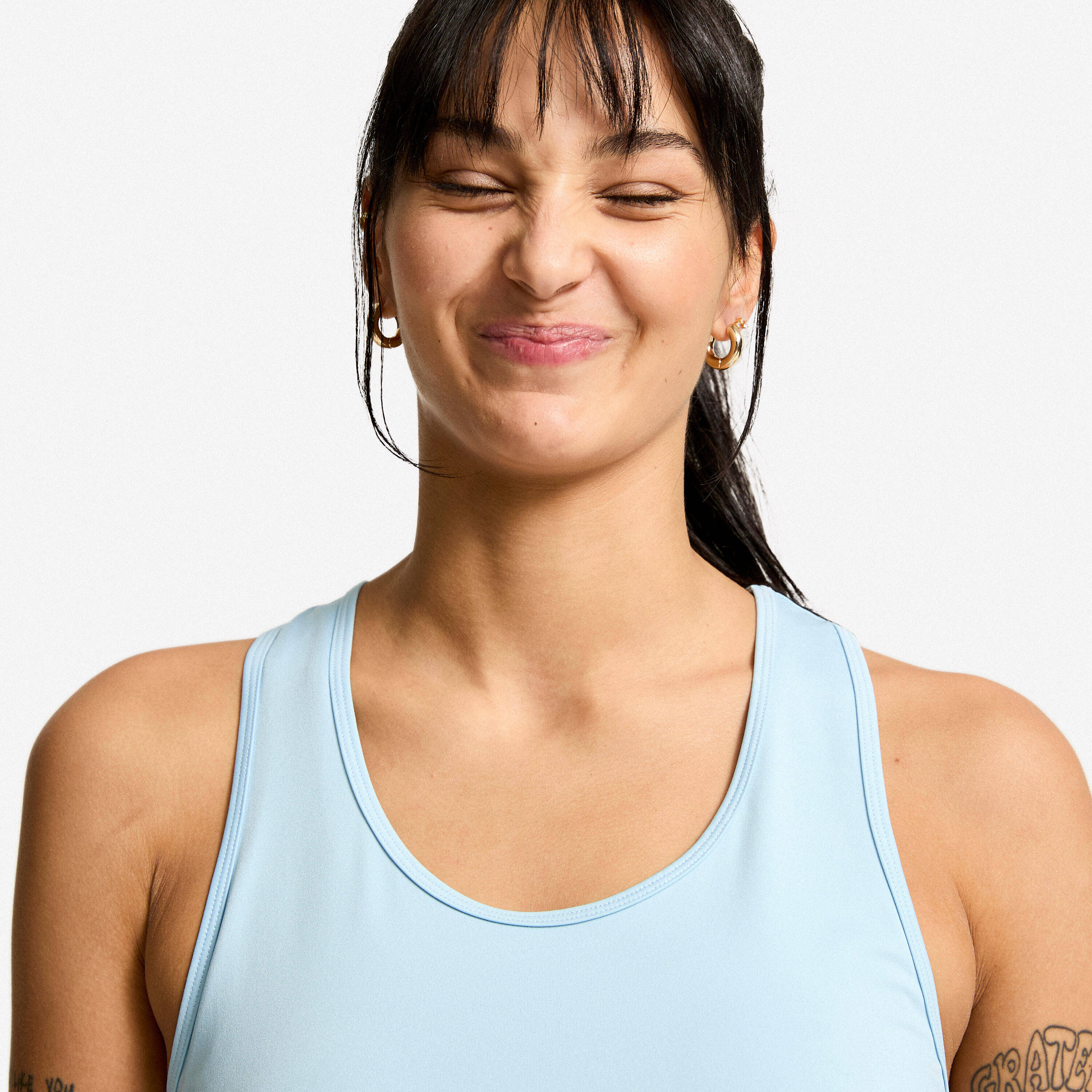 Women's Muscle Back Fitness Cardio Tank Top - Light Blue -  5