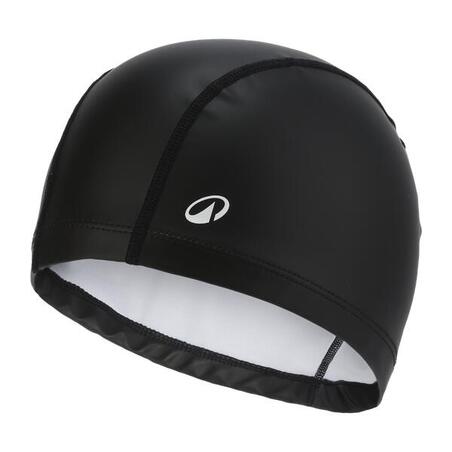 Шапочка для плавання текстильна з силіконом розмір L чорна
