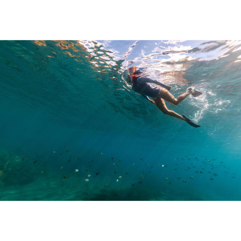 Mască snorkeling scufundări Easybreath 900 Gri portocaliu
