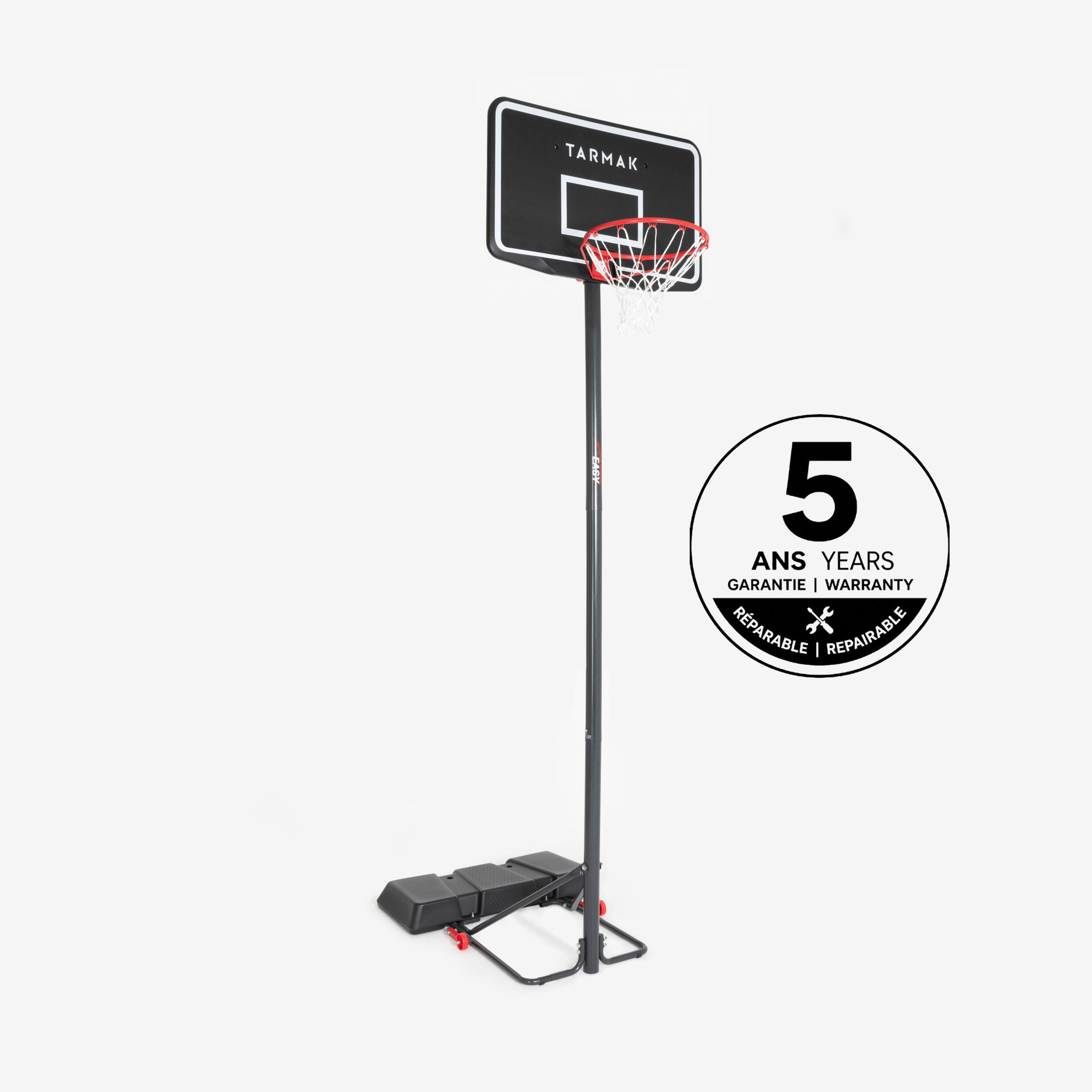 Basketball Hoop with Adjustable Stand - B 100 Easy Black - TARMAK
