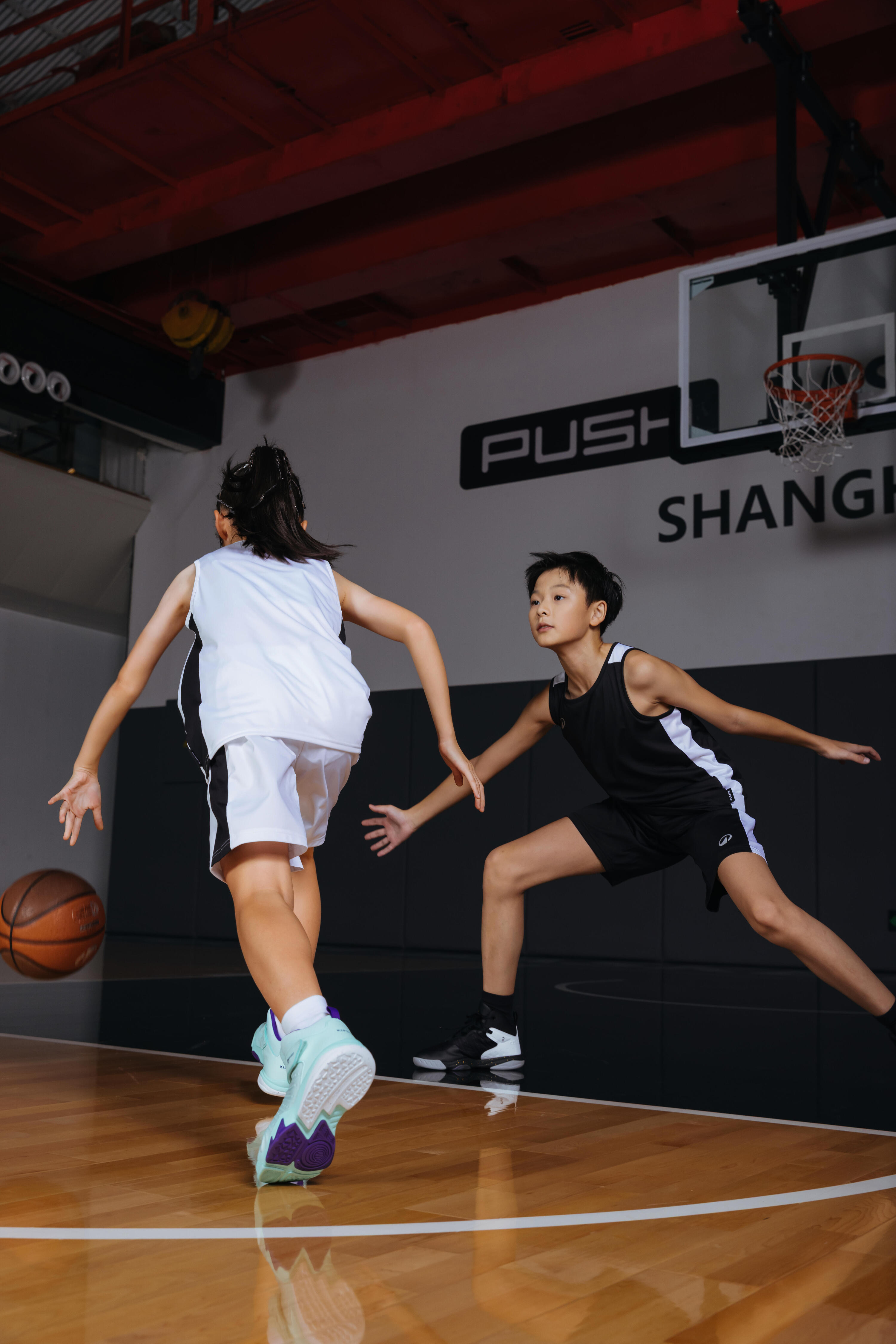 Kinder-Basketballtrikot, Tank 100, Schwarz 5/9