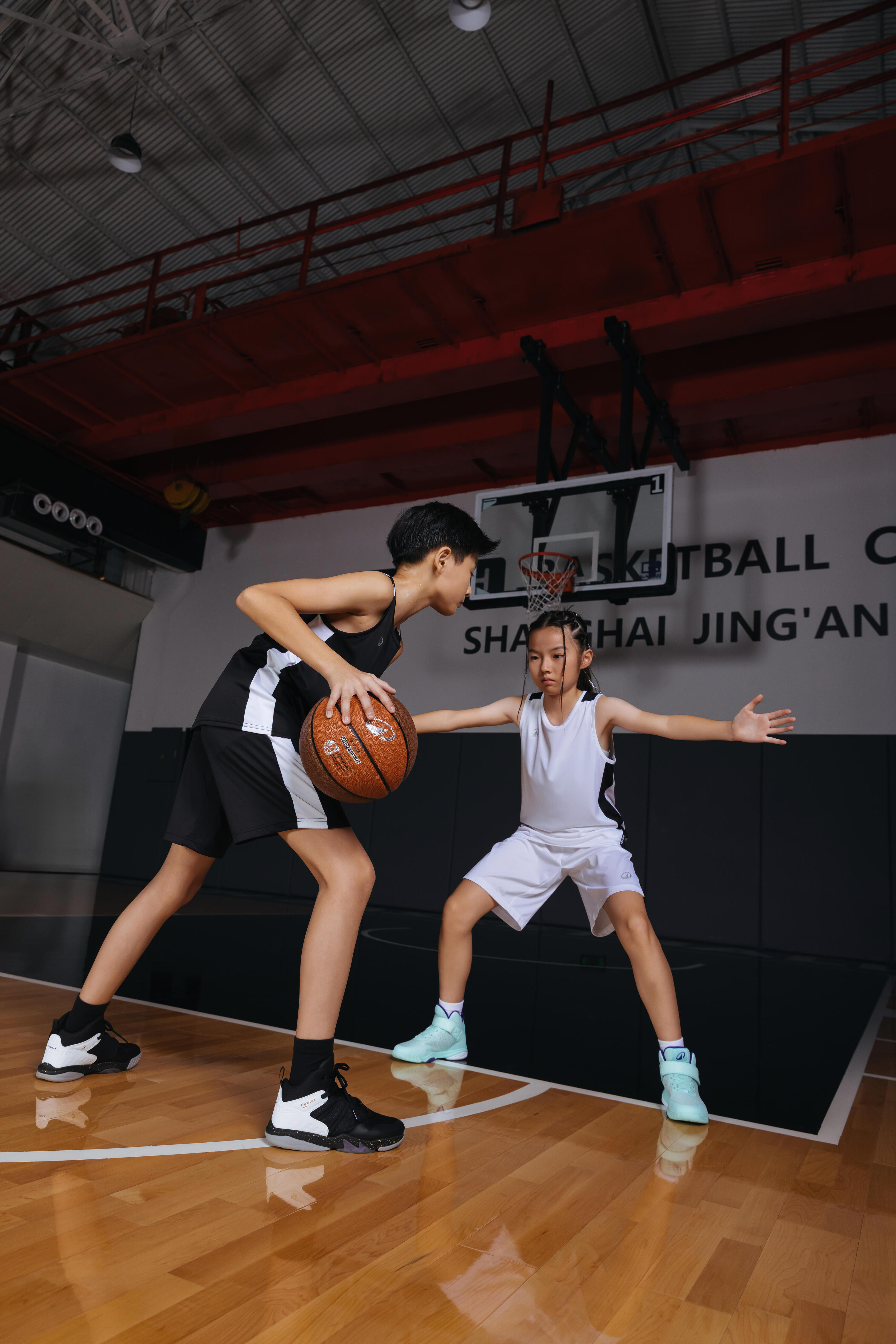 Kinder-Basketballtrikot, Tank 100, Schwarz 2/9