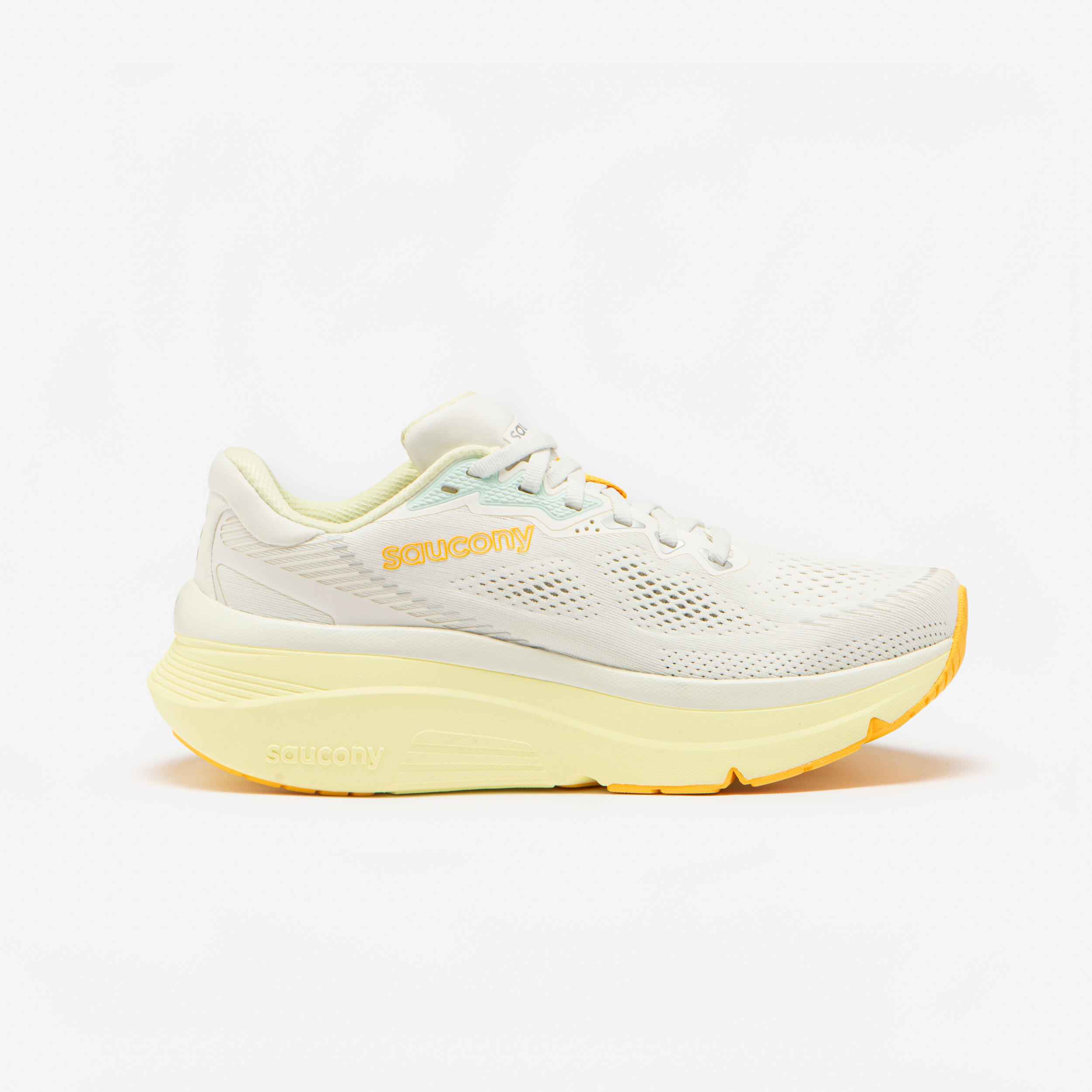 Chaussures de running femme, Saucony Guide 19 blanc jaune 3/7