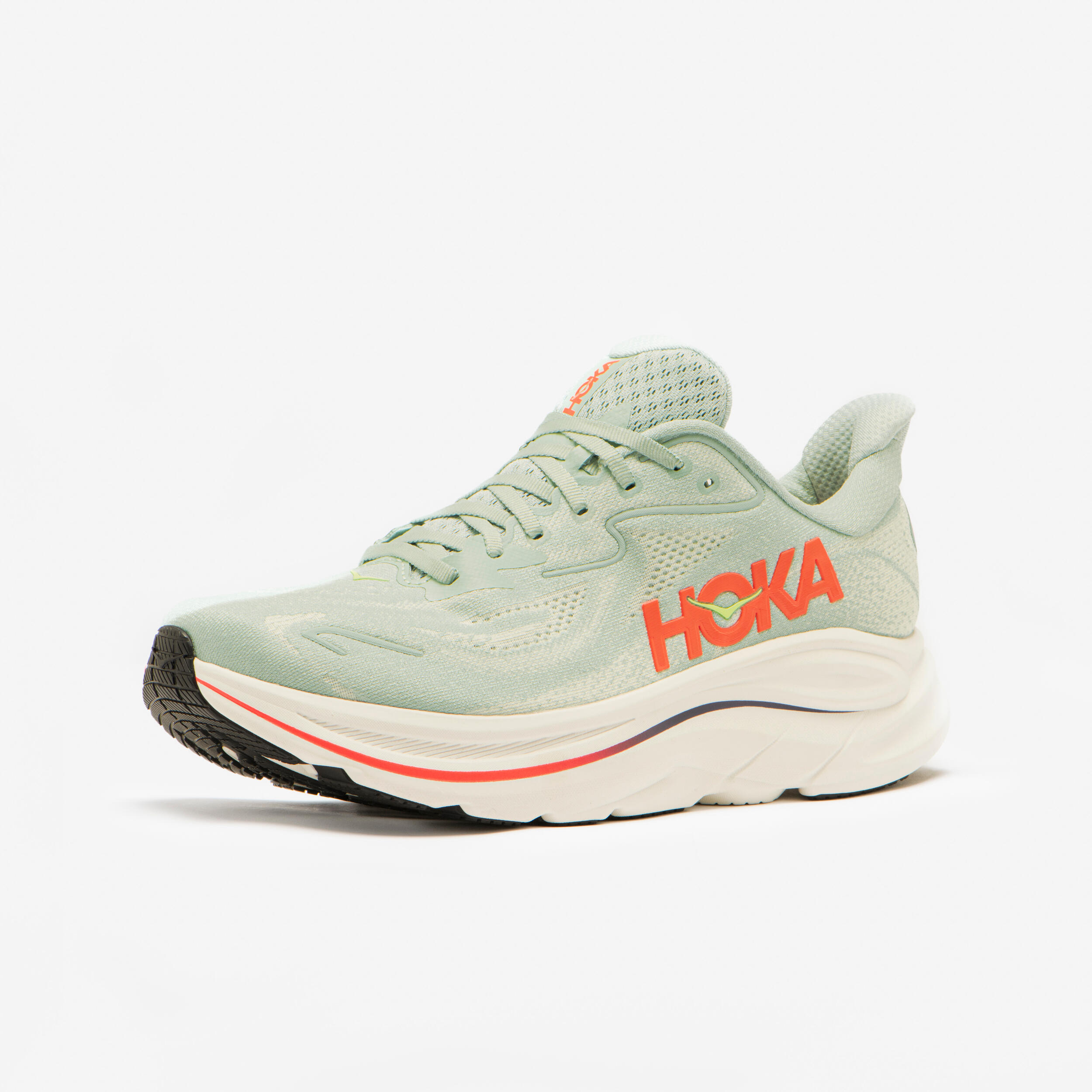 Laufschuhe Herren Hoka - Clifton 10 grün/rot 2/7