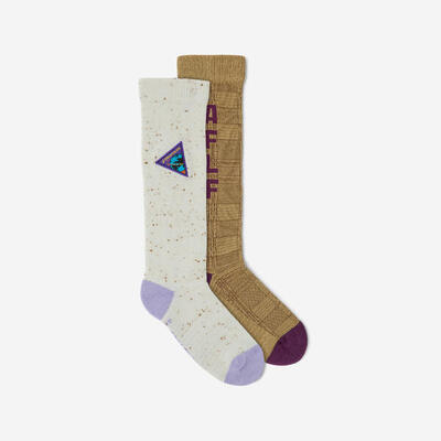 Sokken vertigo 76 beige/wit