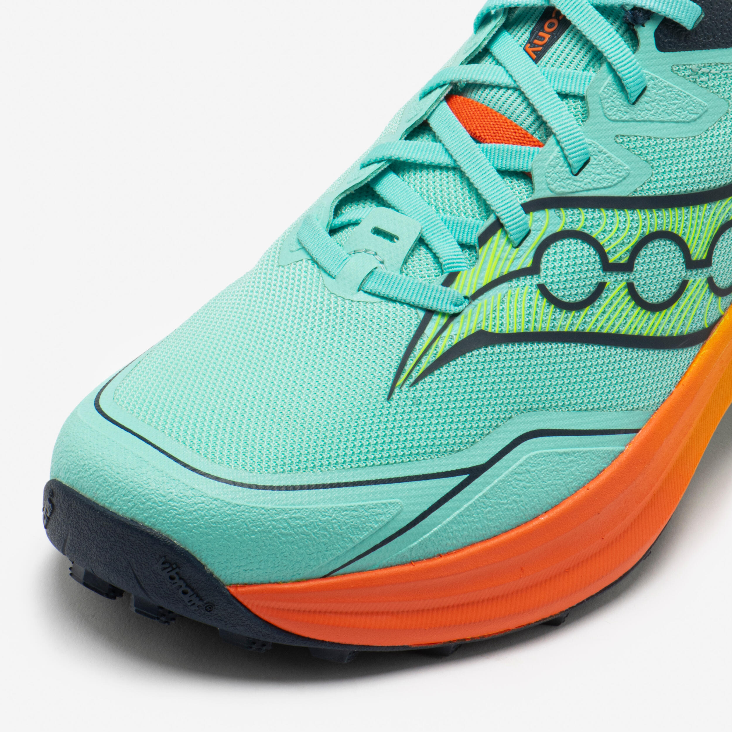 Trailrunning-Schuhe Herren, Saucony Peregrine 16, Grün Gelb Orange 5/7