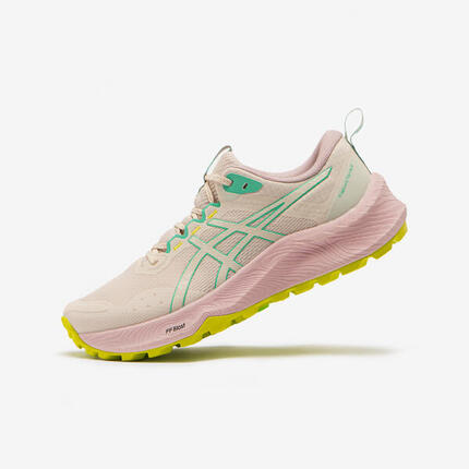 Chaussures de Trail Running Femme, Asics Trabuco Terra 3 beige et rose