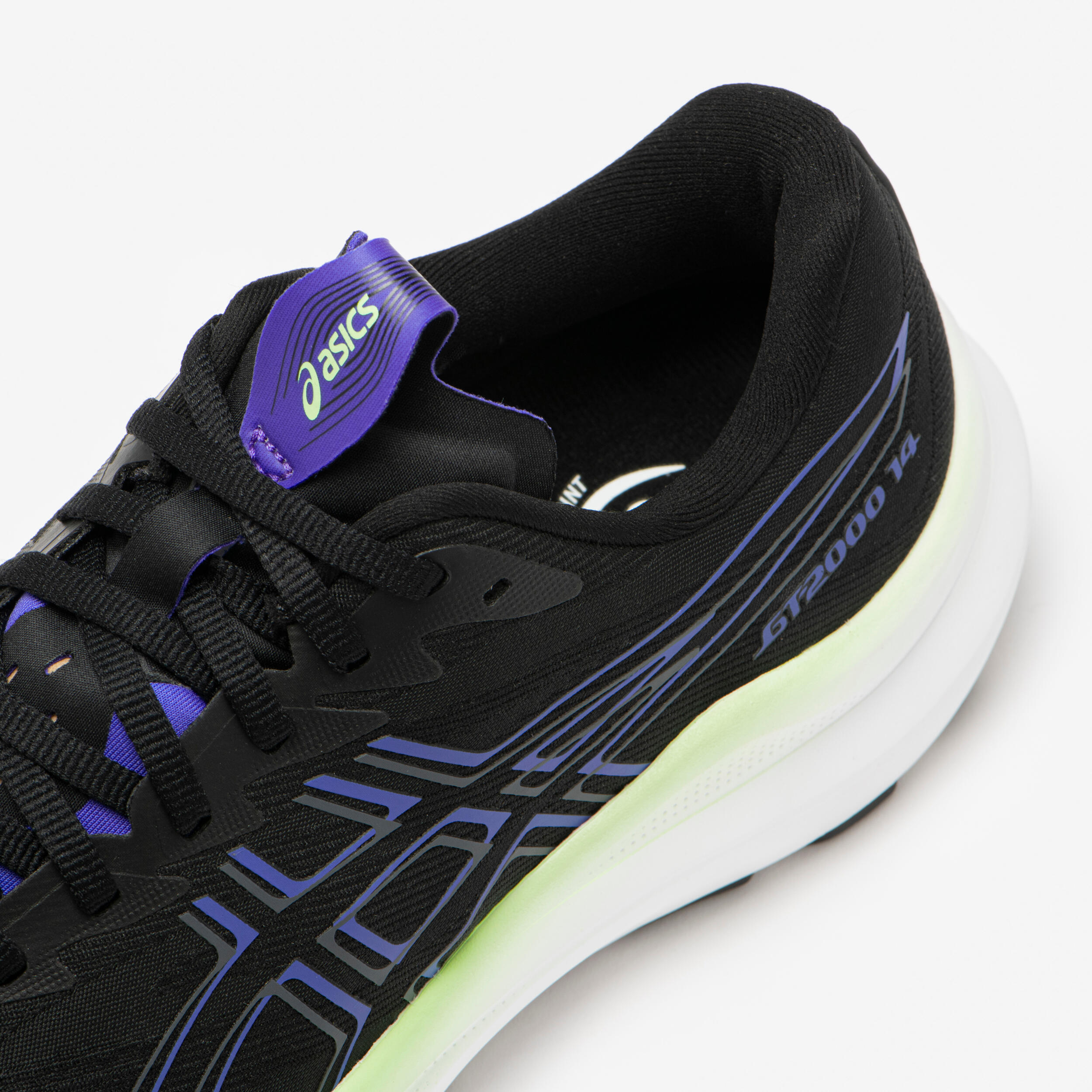 Chaussures de Running Homme, Asics GT-2000 14 noir bleu et vert 9/10