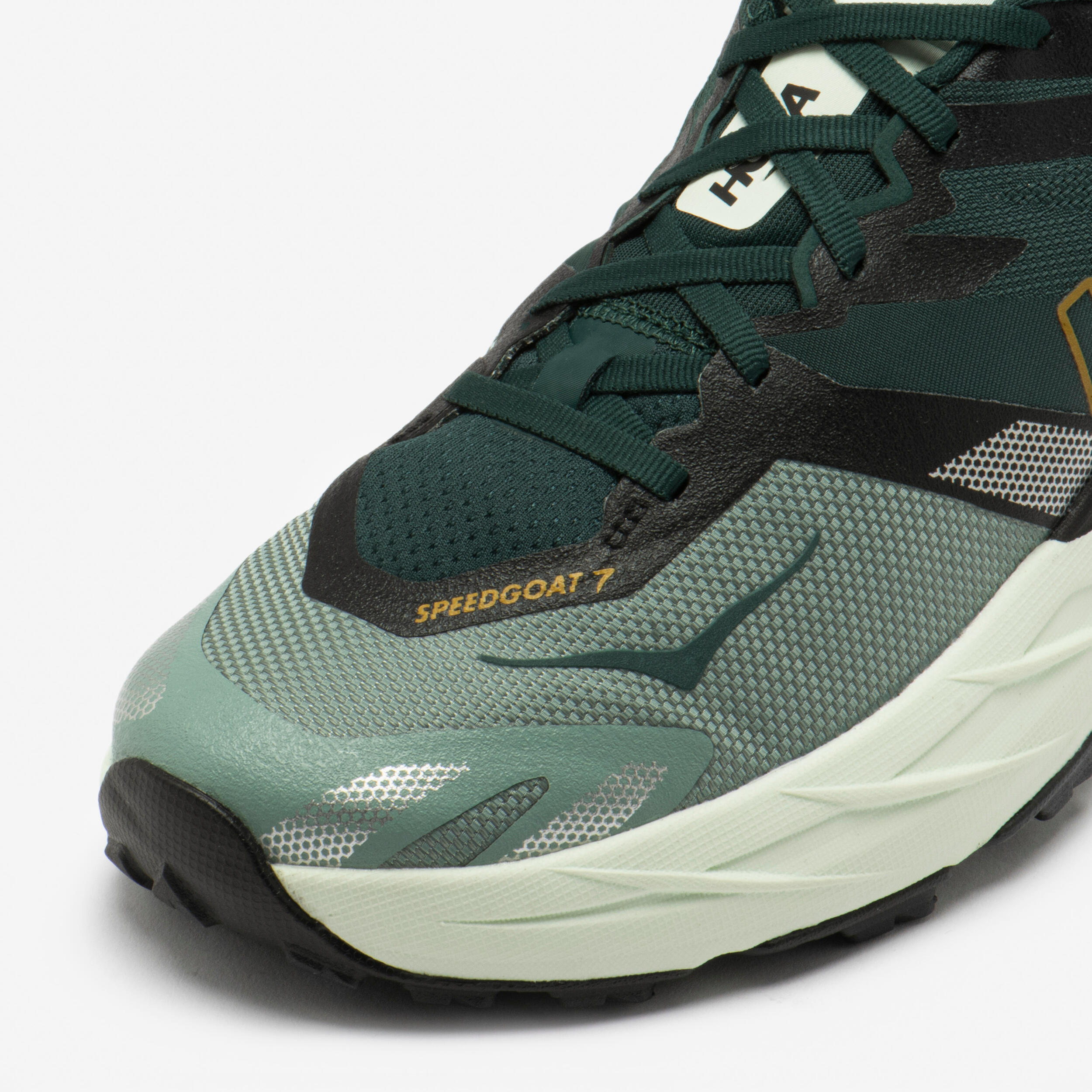 Trailrunning-Schuhe für Herren, Hoka Speedgoat 7, Grün/Weiss 5/7
