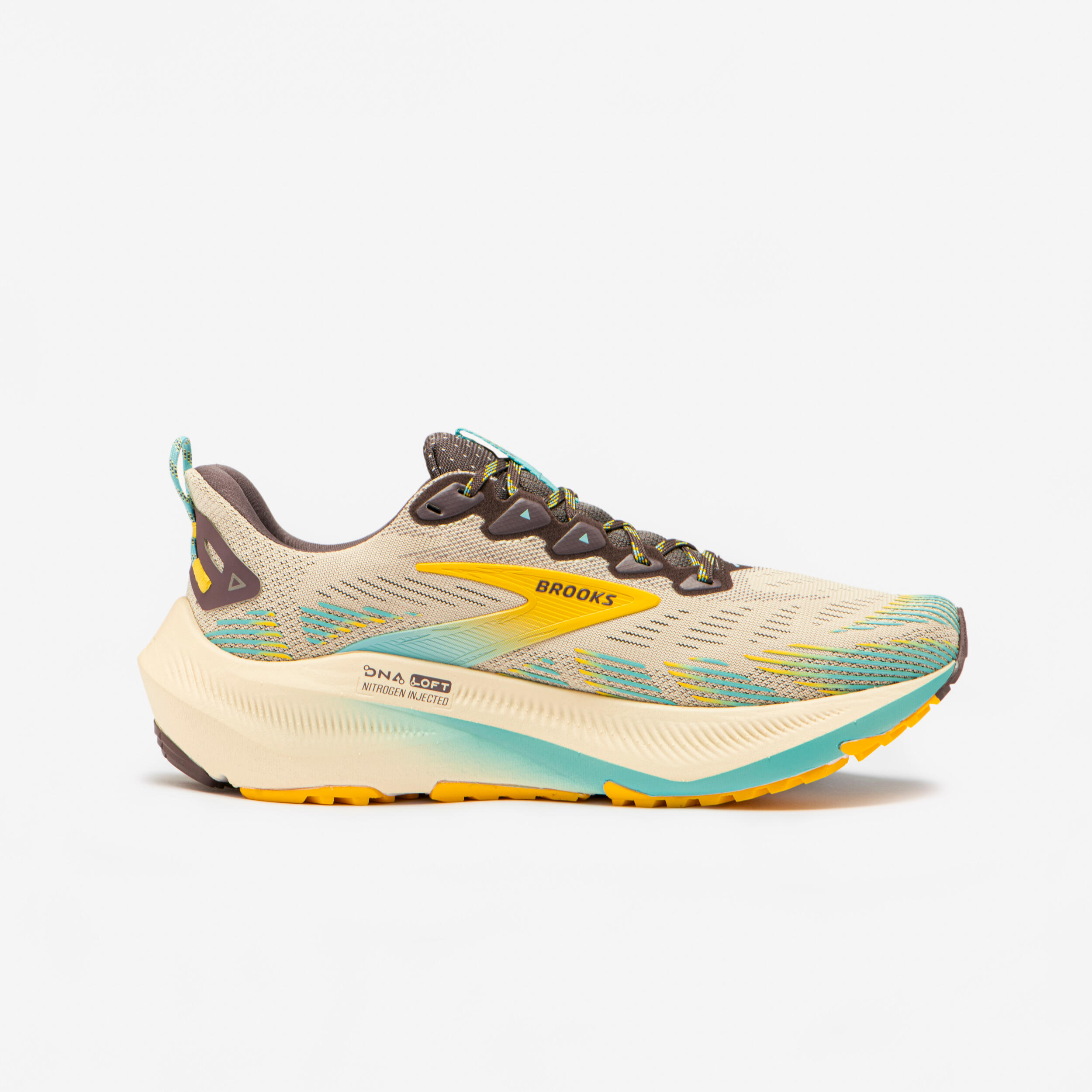 Chaussures de running trail homme, Brooks ghost, jaune bleu 3/7
