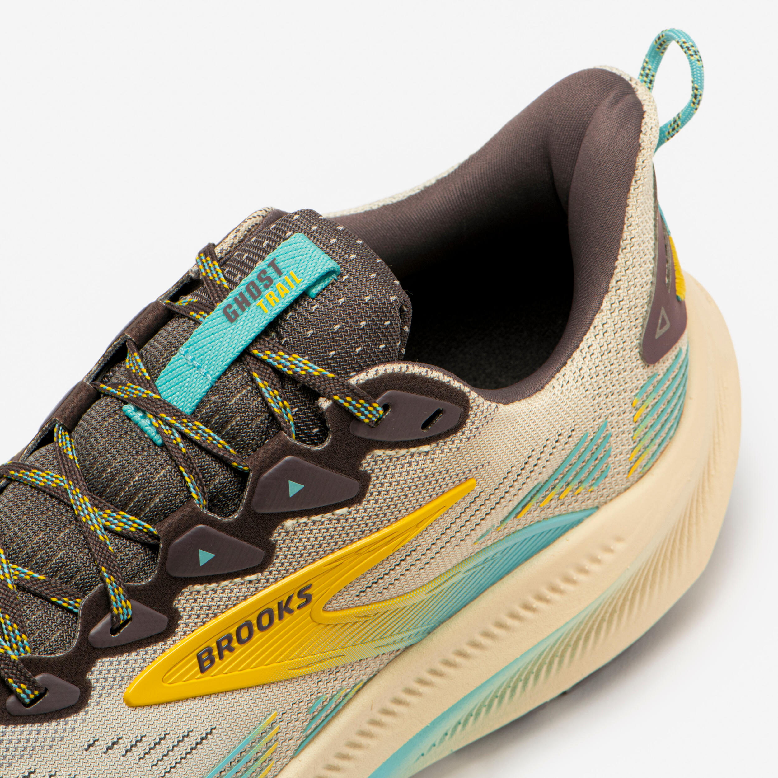 Chaussures de running trail homme, Brooks ghost, jaune bleu 6/7